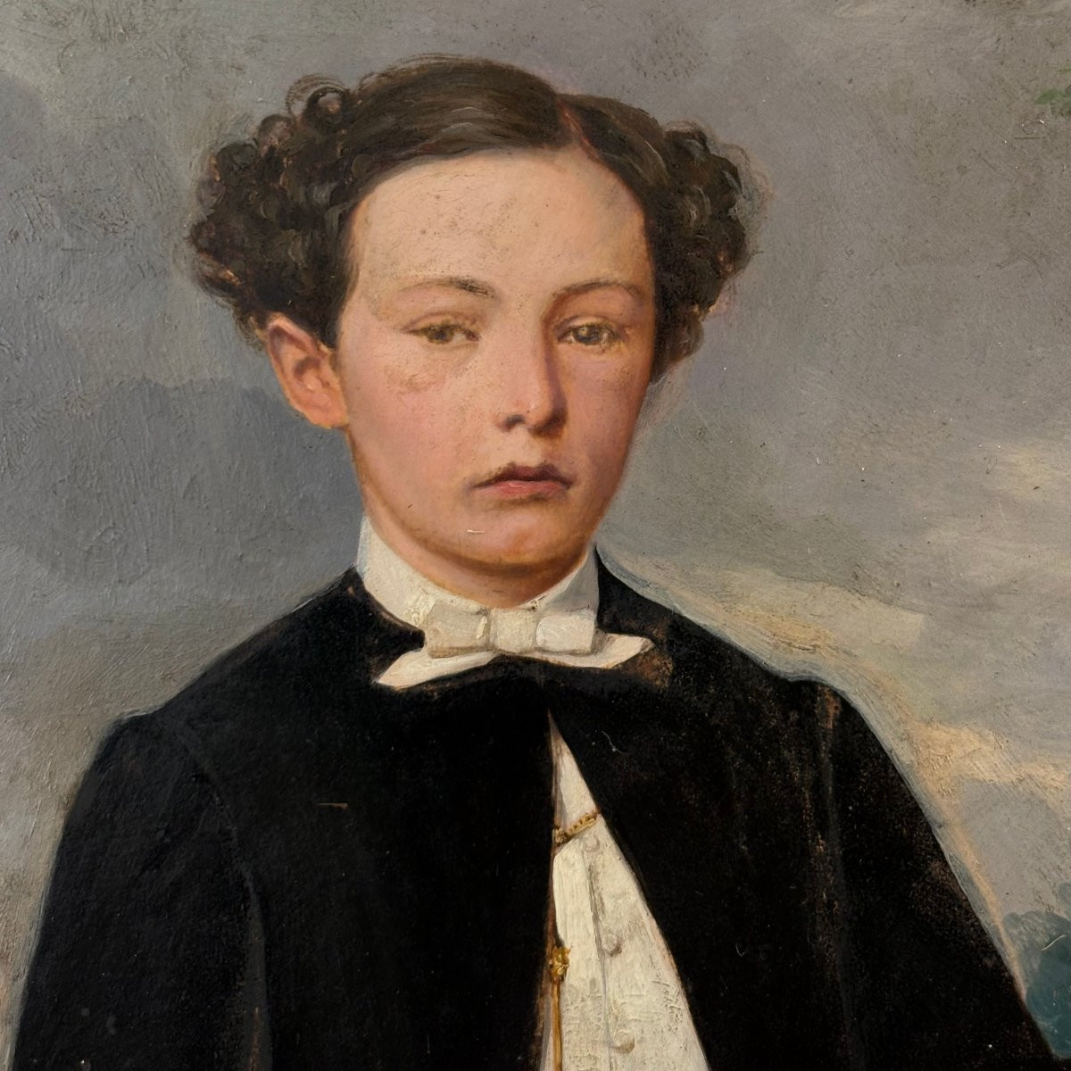 Portrait de jeune élégant signé Bury 1867-photo-3