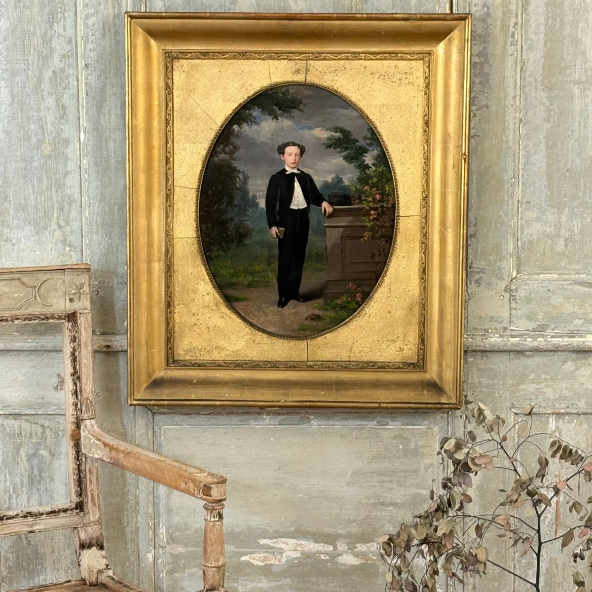 Portrait de jeune élégant signé Bury 1867-photo-8