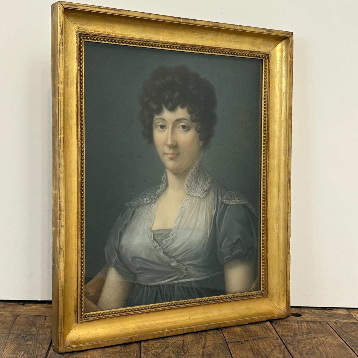 Paire de portraits d'époque Empire-photo-2