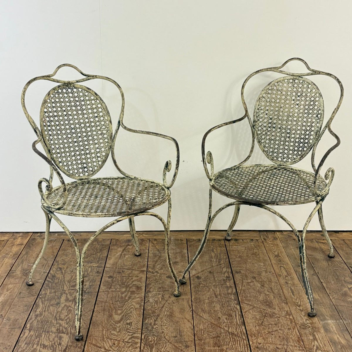 Pair Of 19th Century Riveted Wrought Iron Seats-photo-8