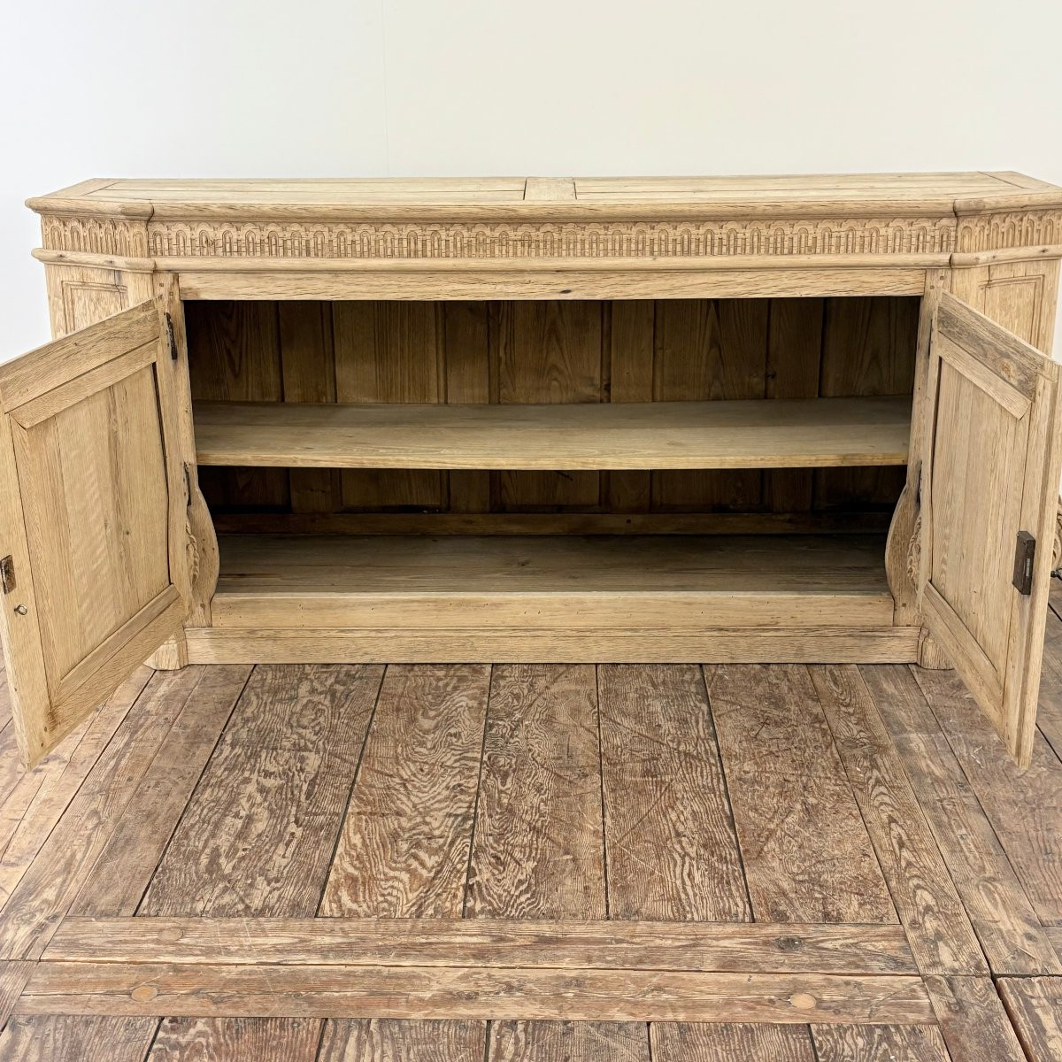 Oak Wood-paneled Sideboard-photo-3