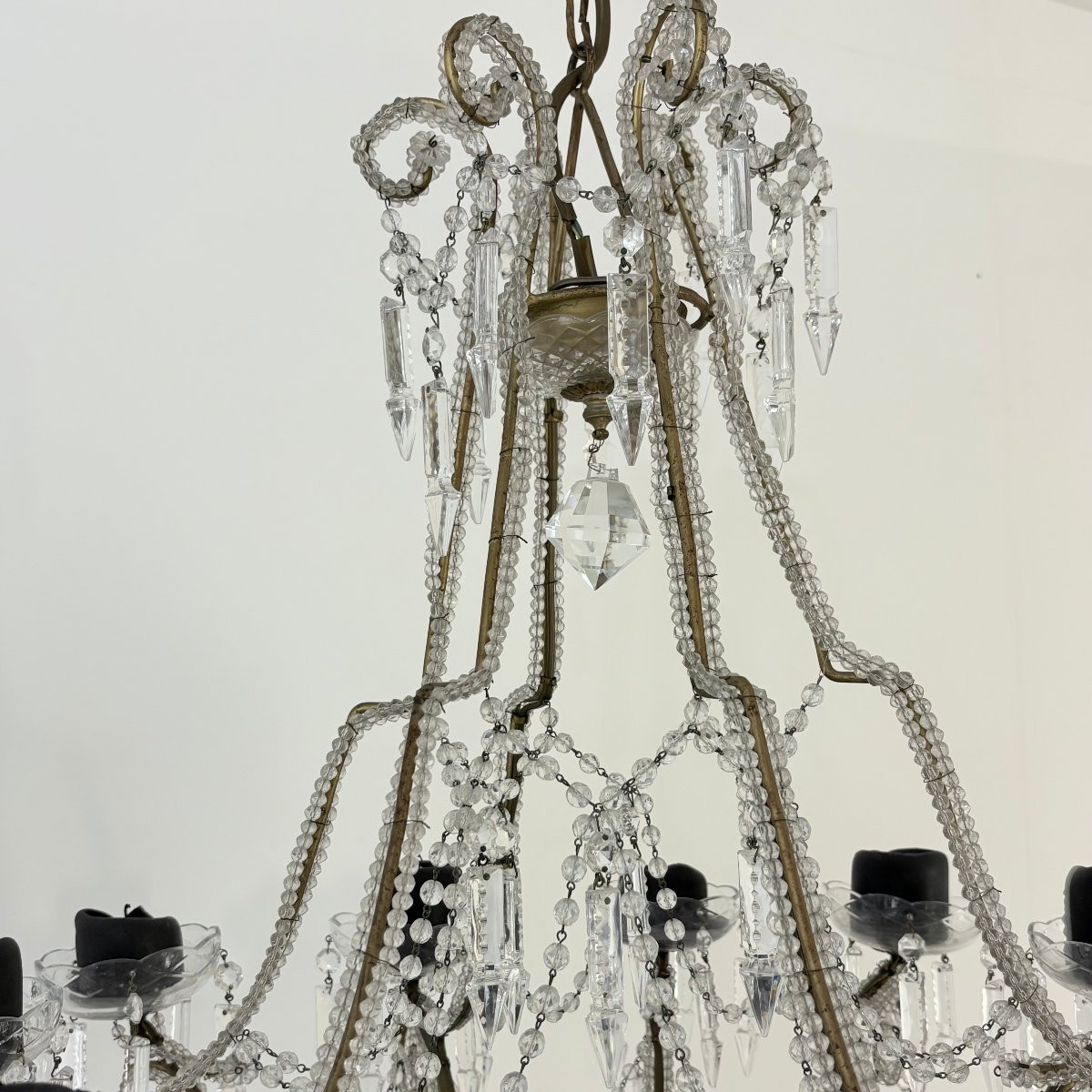 Paire de grands lustres à pampilles-photo-3