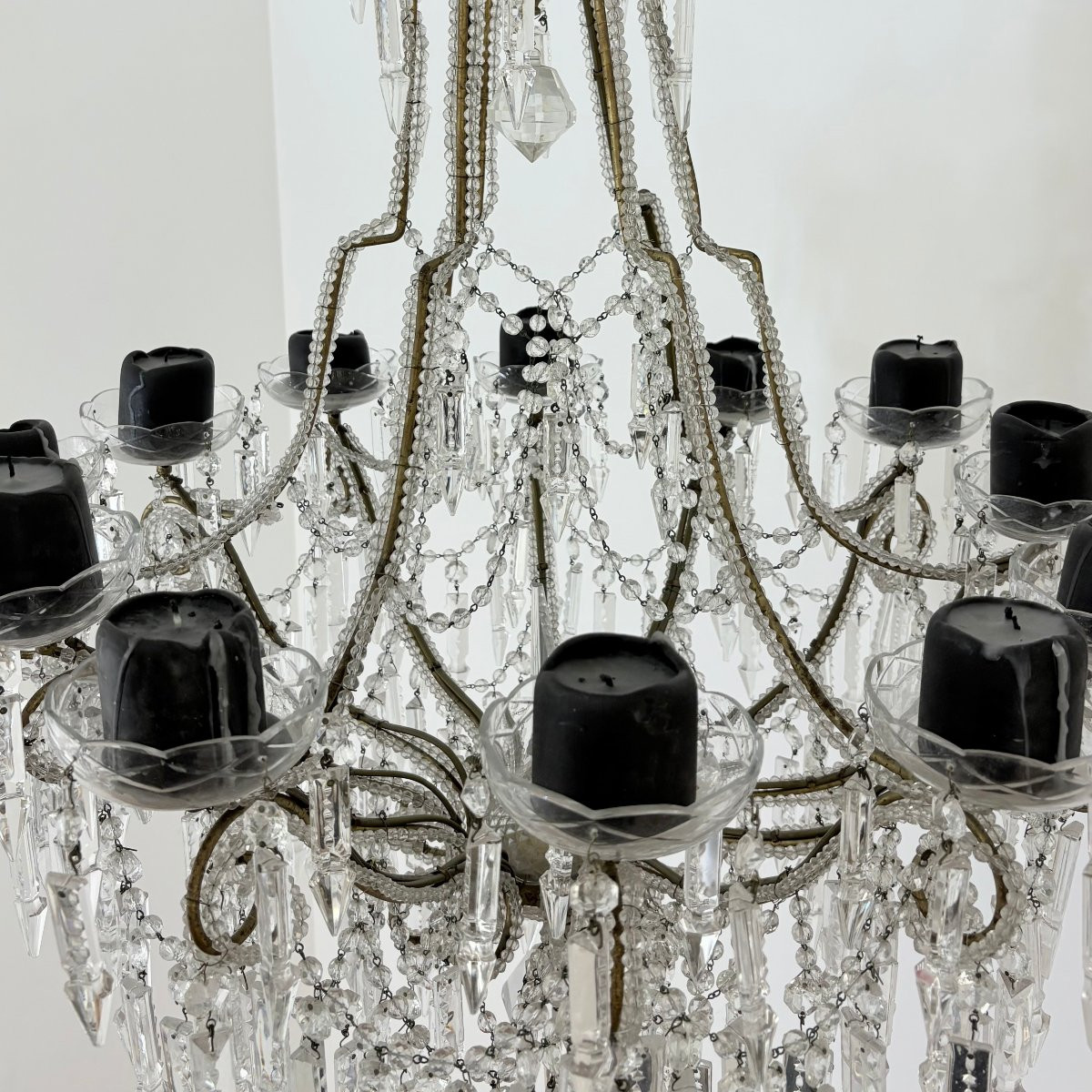 Paire de grands lustres à pampilles-photo-6