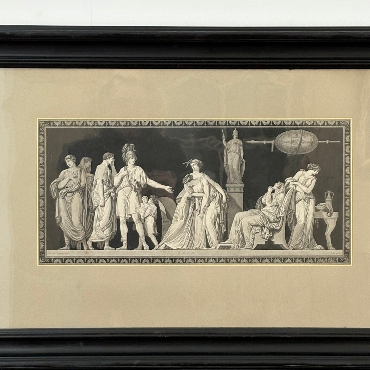 Paire de gravures à l'antique XVIIIe d'après Moitte-photo-2