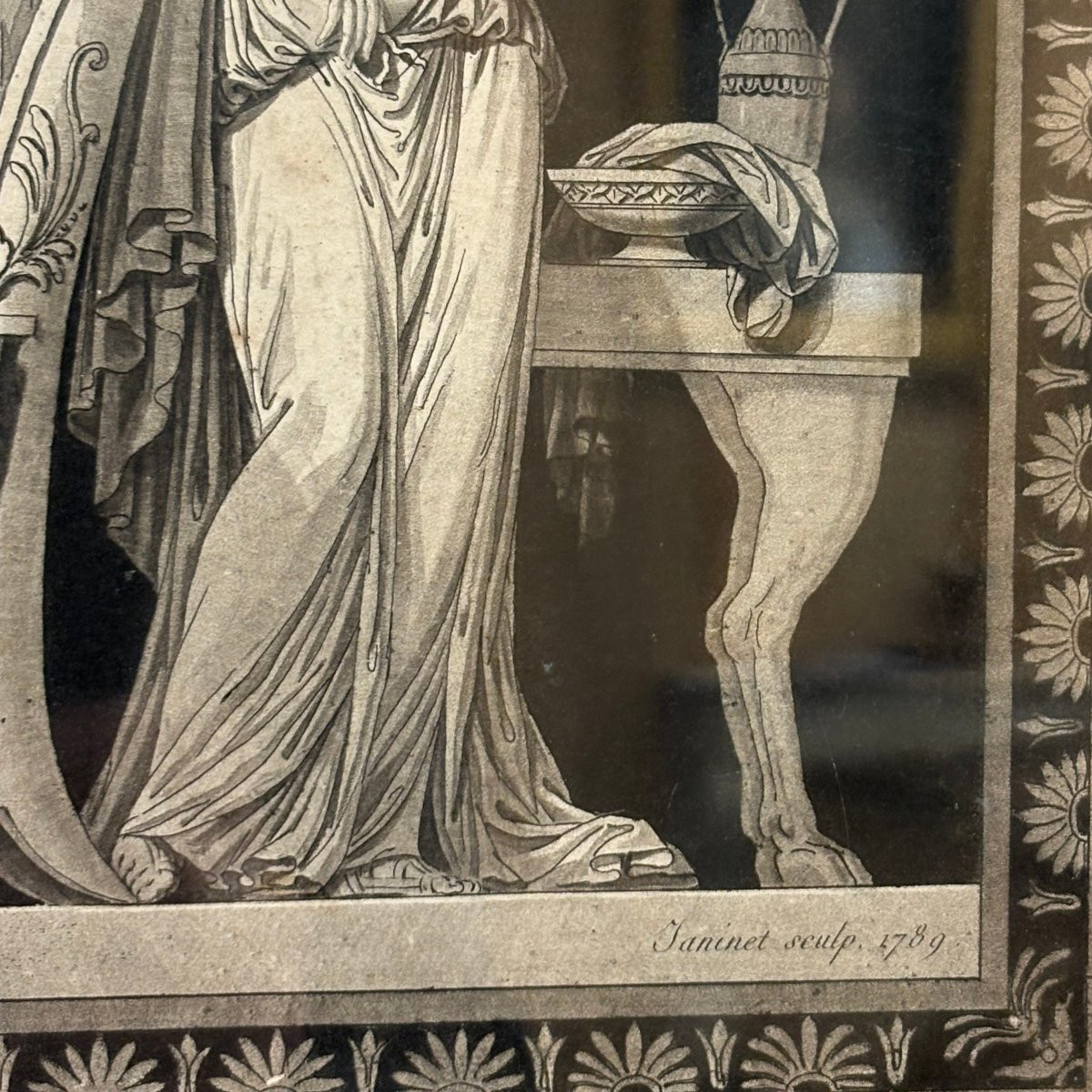 Paire de gravures à l'antique XVIIIe d'après Moitte-photo-1