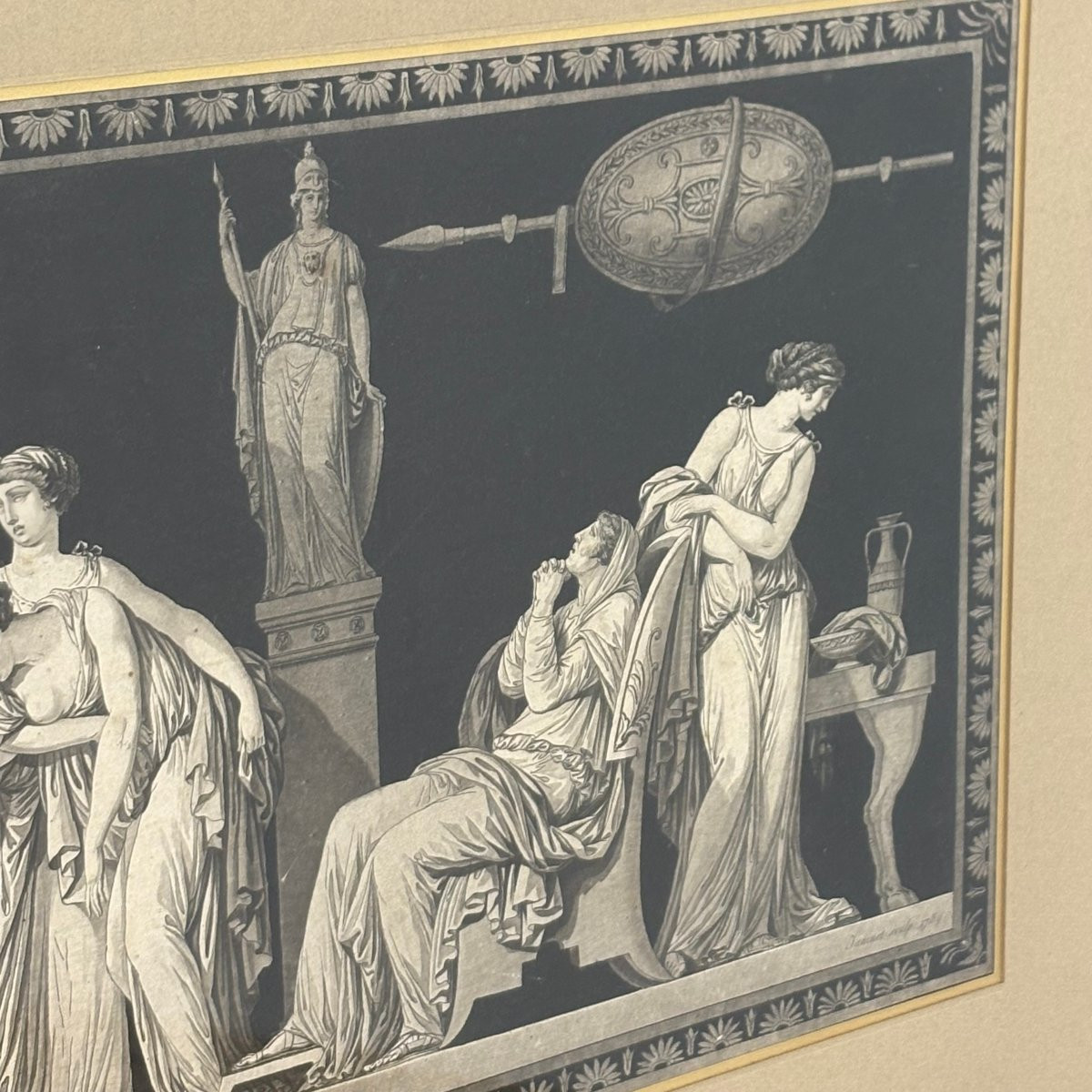 Paire de gravures à l'antique XVIIIe d'après Moitte-photo-4