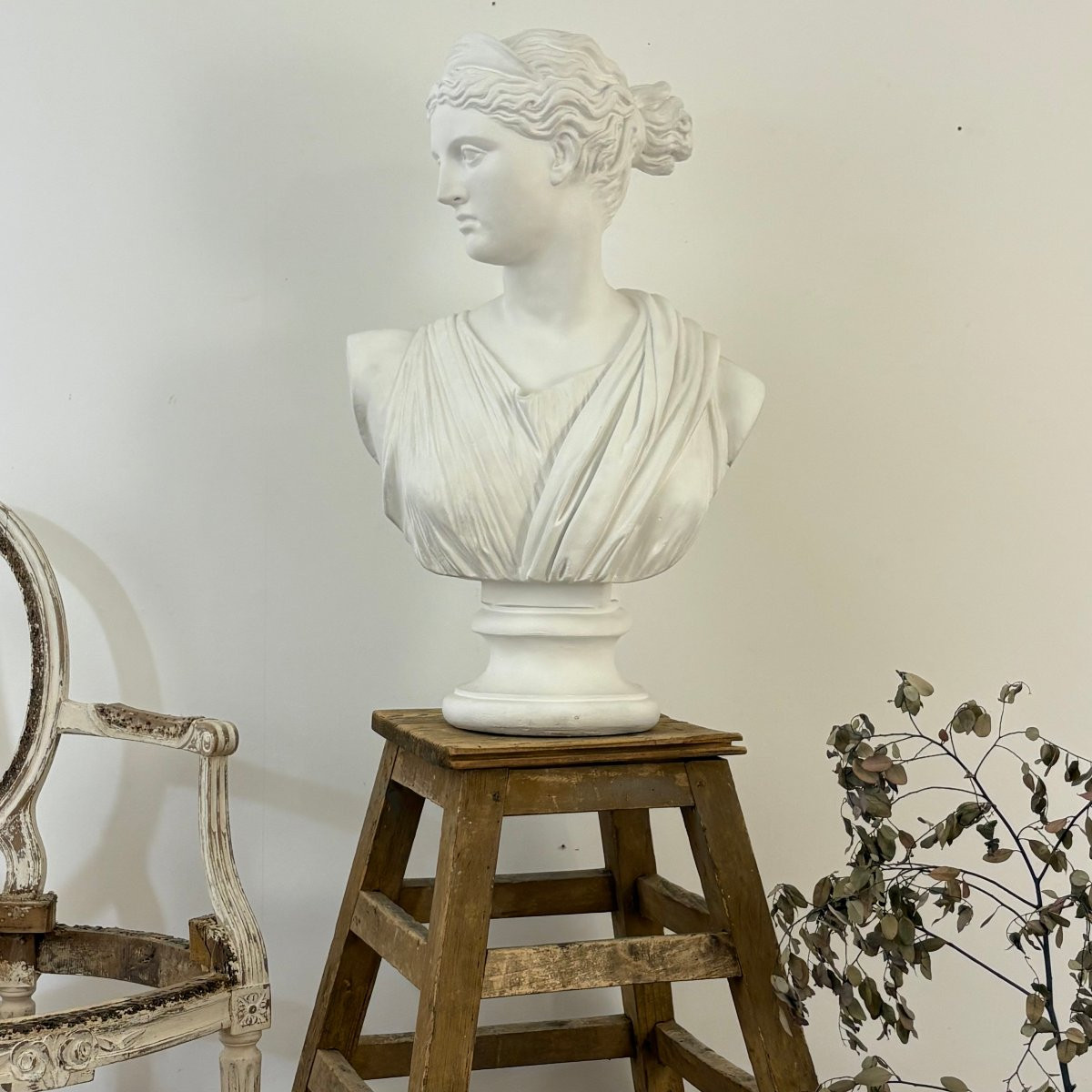 Large Plaster Bust Of Diana-photo-4