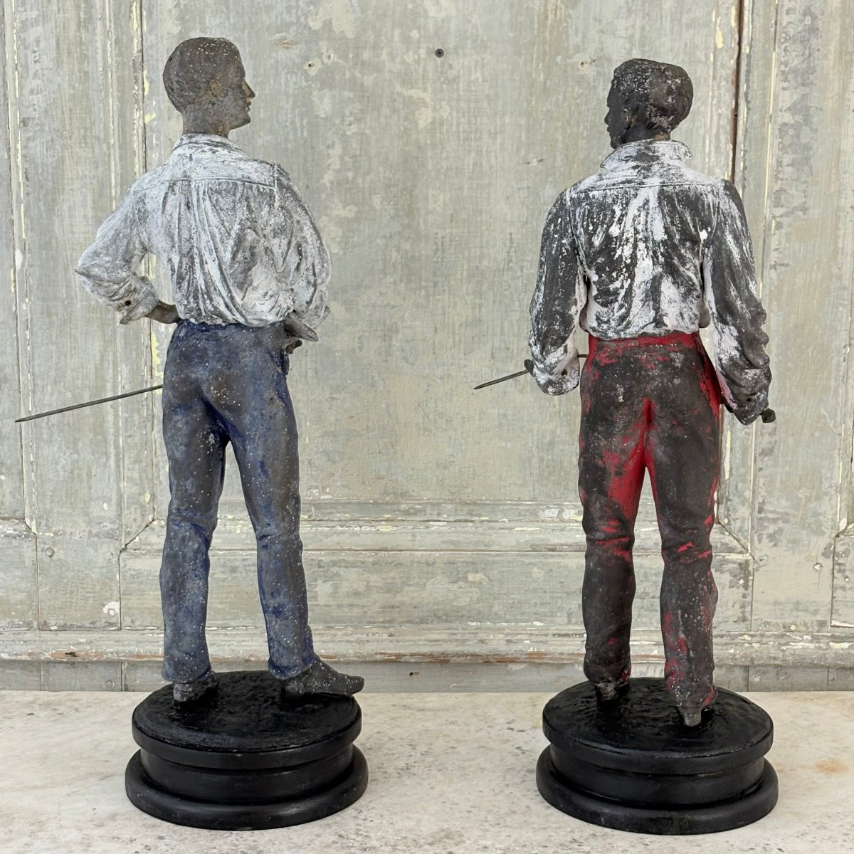 "the Duel," A Pair Of Subjects, Regulated, 19th Century-photo-3