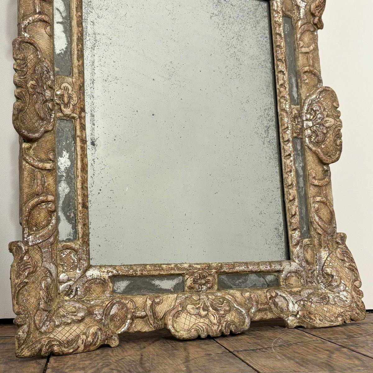Louis XIV Period Mirror In Silvered Wood-photo-2