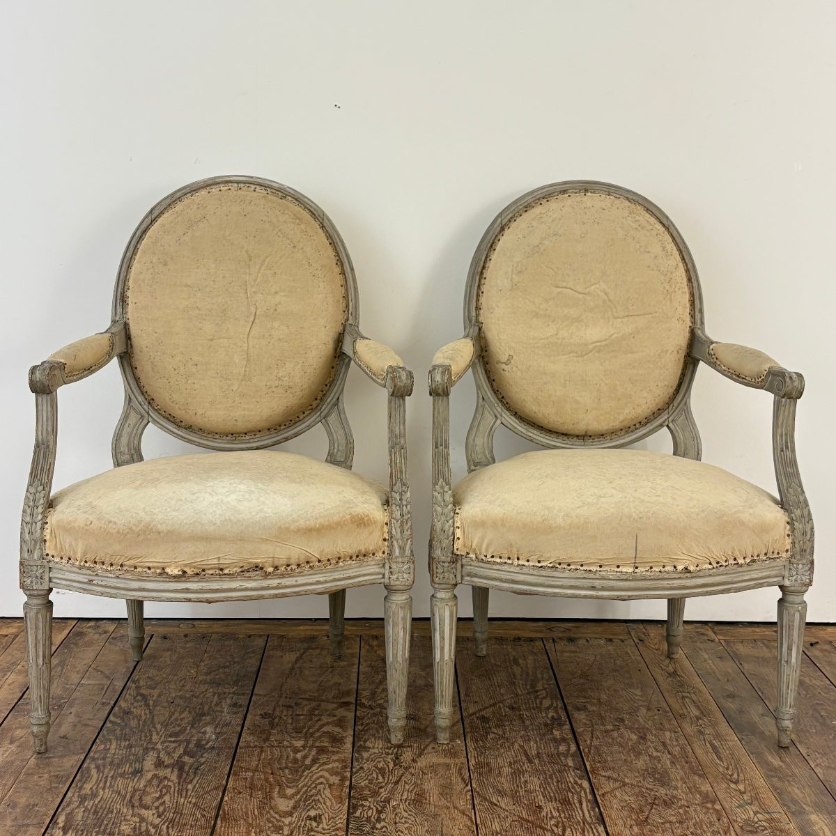 Paire de sièges d'époque Louis XVI-photo-2