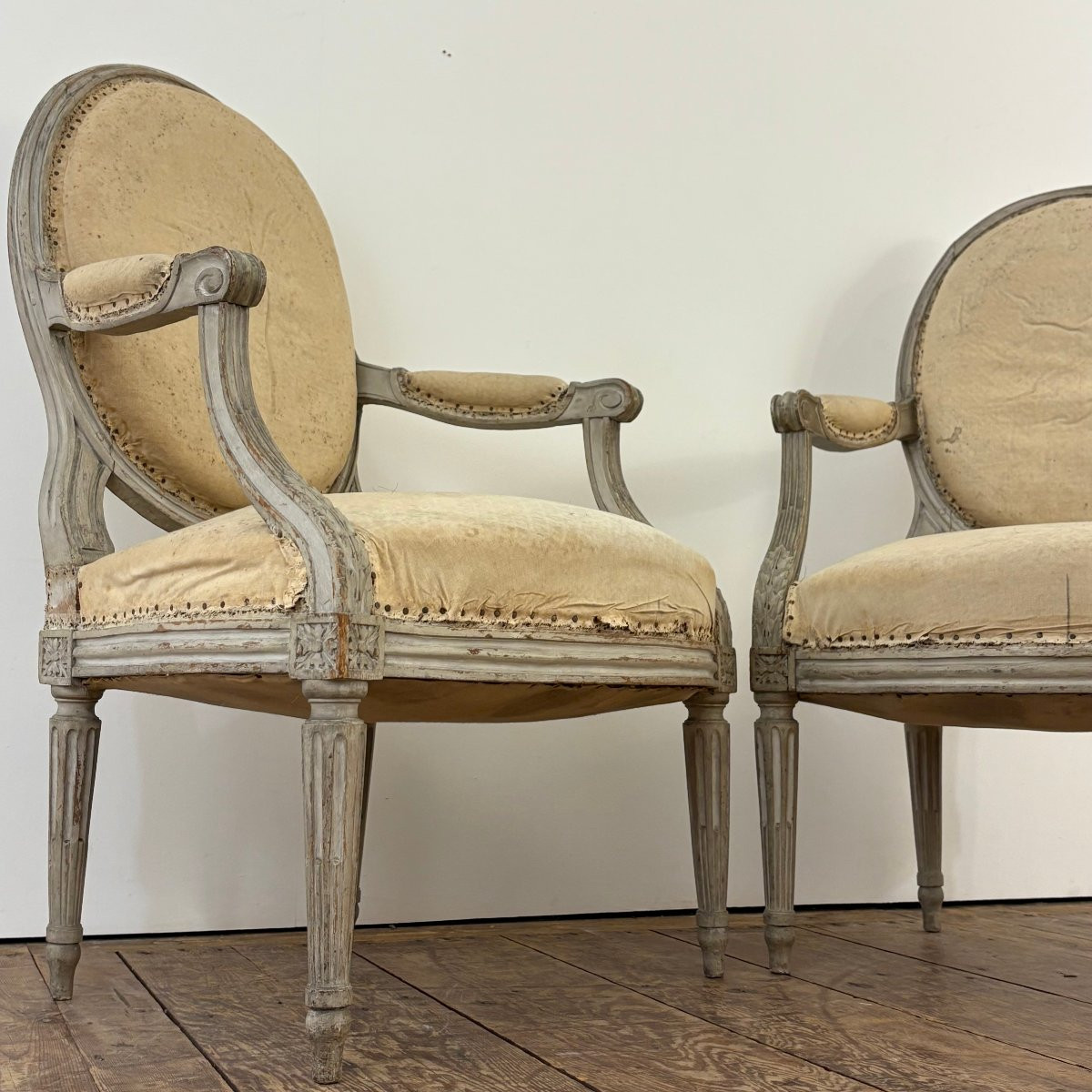 Paire de sièges d'époque Louis XVI-photo-1