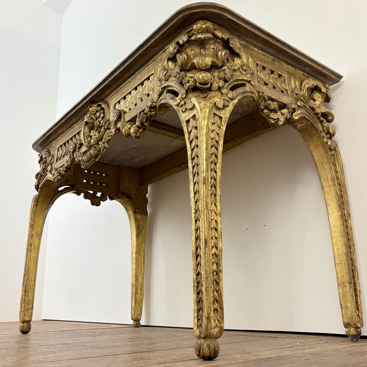 Transition Period Giltwood Console-photo-4