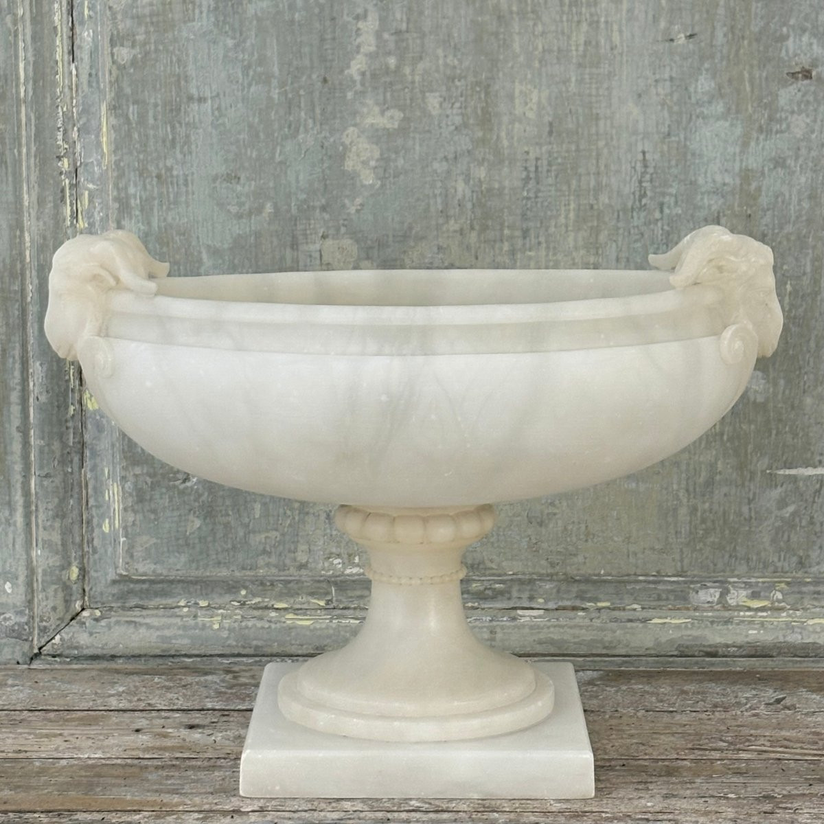 Coupe navette en albâtre XIXe-photo-2