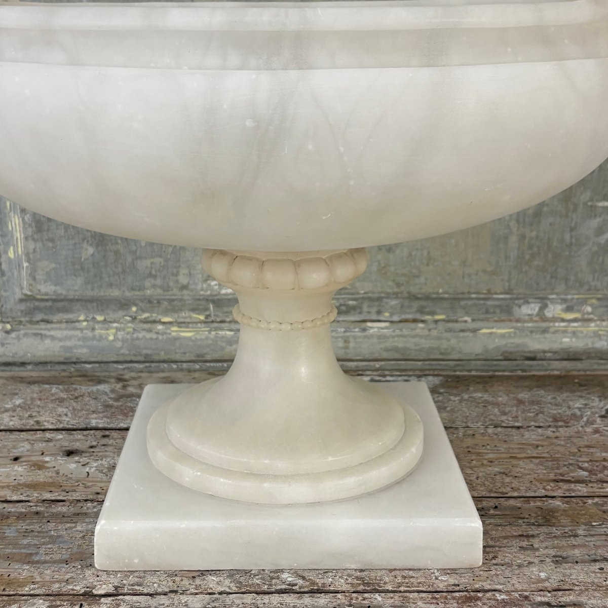 Coupe navette en albâtre XIXe-photo-2