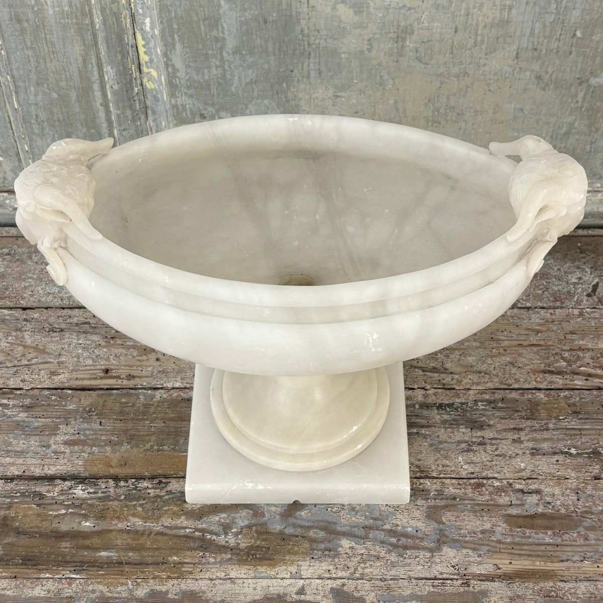 Coupe navette en albâtre XIXe-photo-4