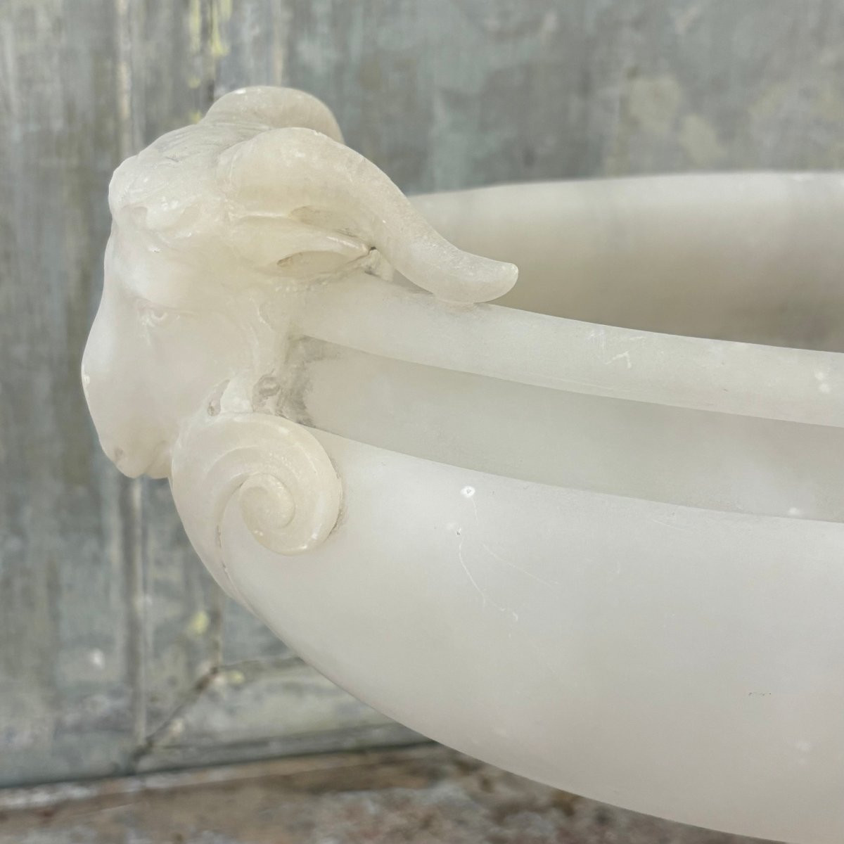 Coupe navette en albâtre XIXe-photo-5