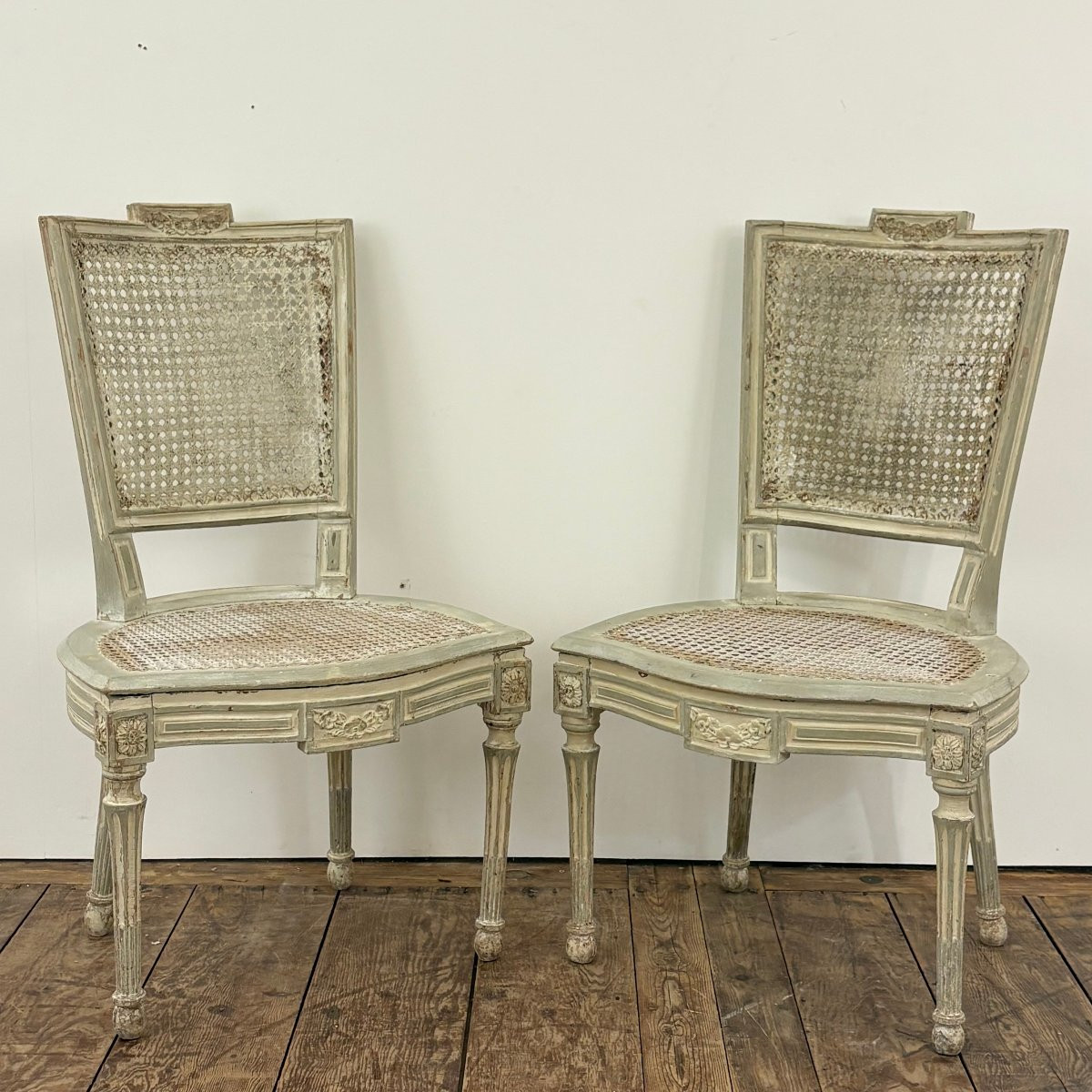 Paire de chaises d'époque Louis XVI-photo-2