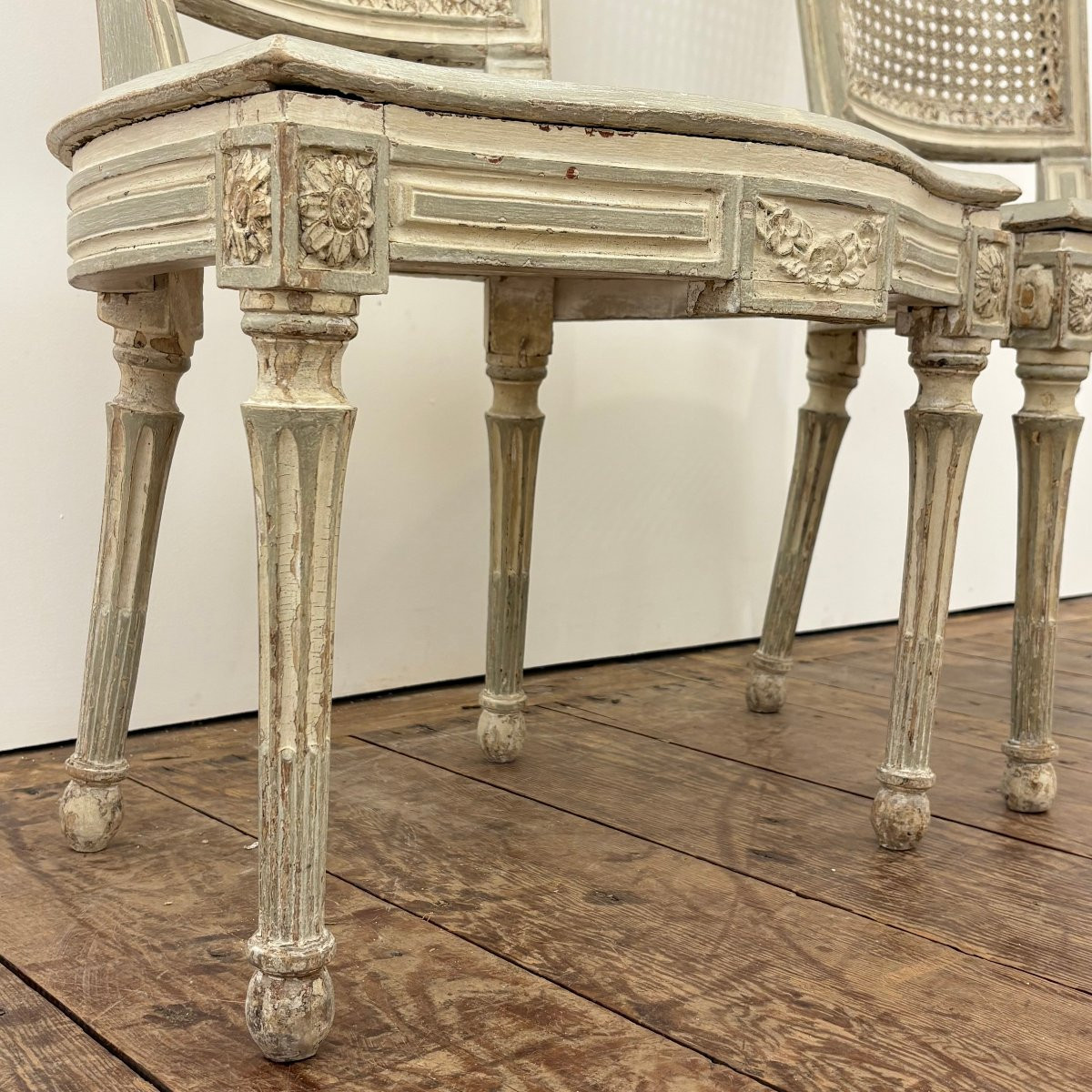 Paire de chaises d'époque Louis XVI-photo-4