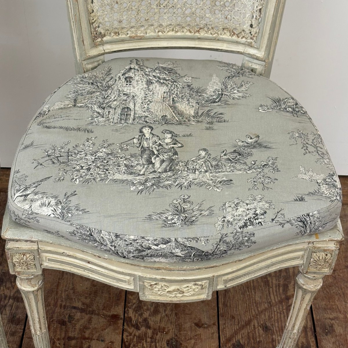 Paire de chaises d'époque Louis XVI-photo-3