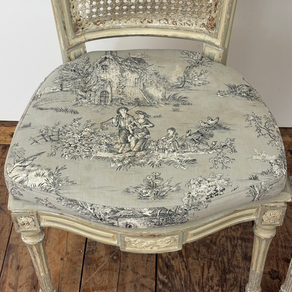 Paire de chaises d'époque Louis XVI-photo-4