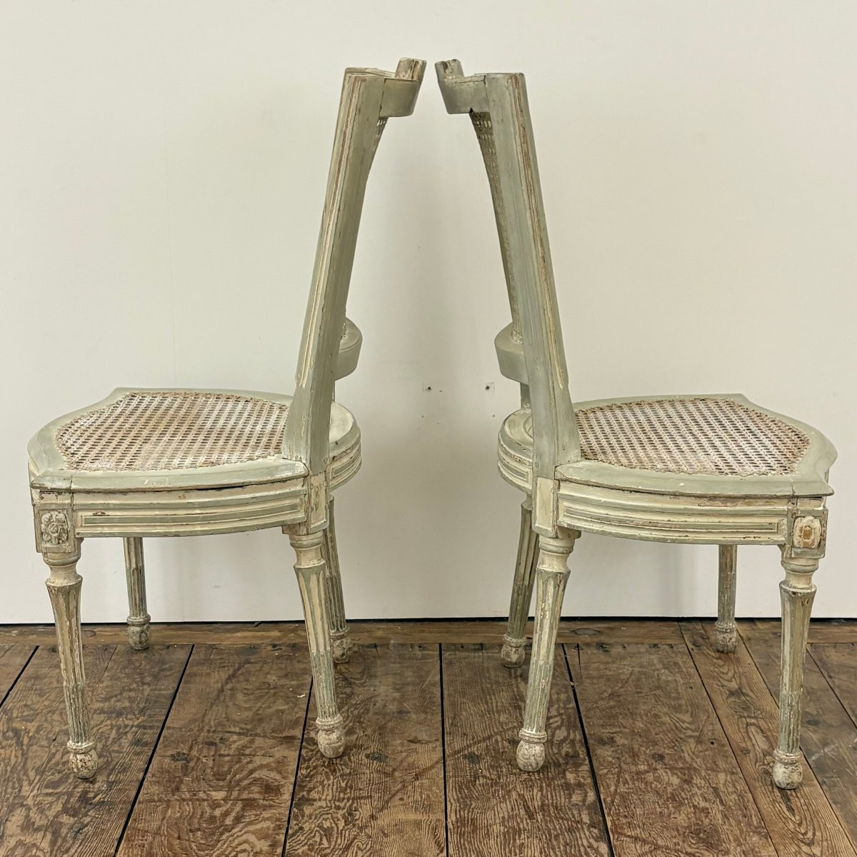 Paire de chaises d'époque Louis XVI-photo-8
