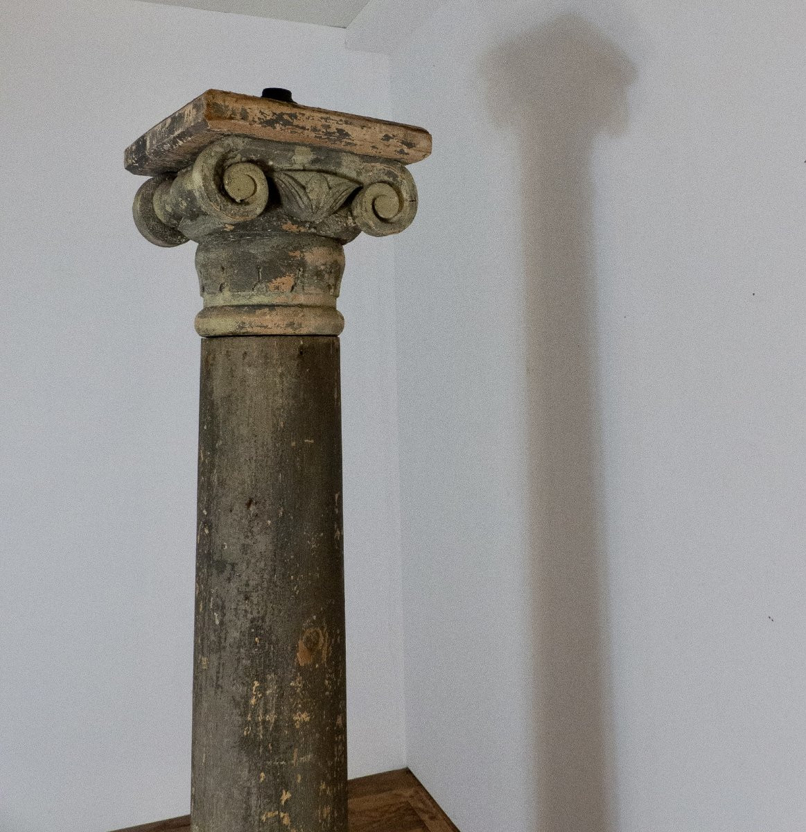 Ionic Column In Painted Wood, Late 18th Century-photo-3