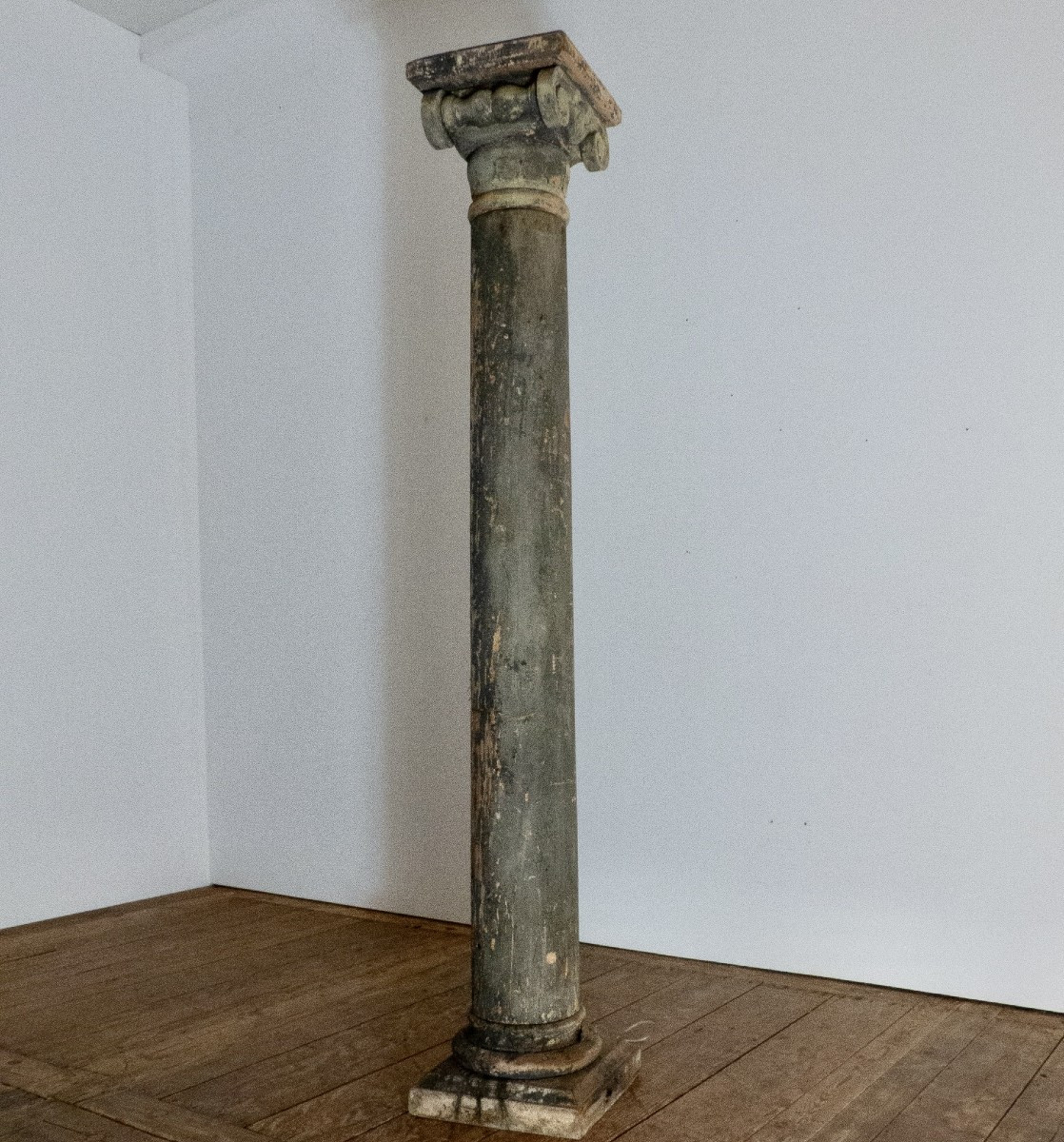 Ionic Column In Painted Wood, Late 18th Century
