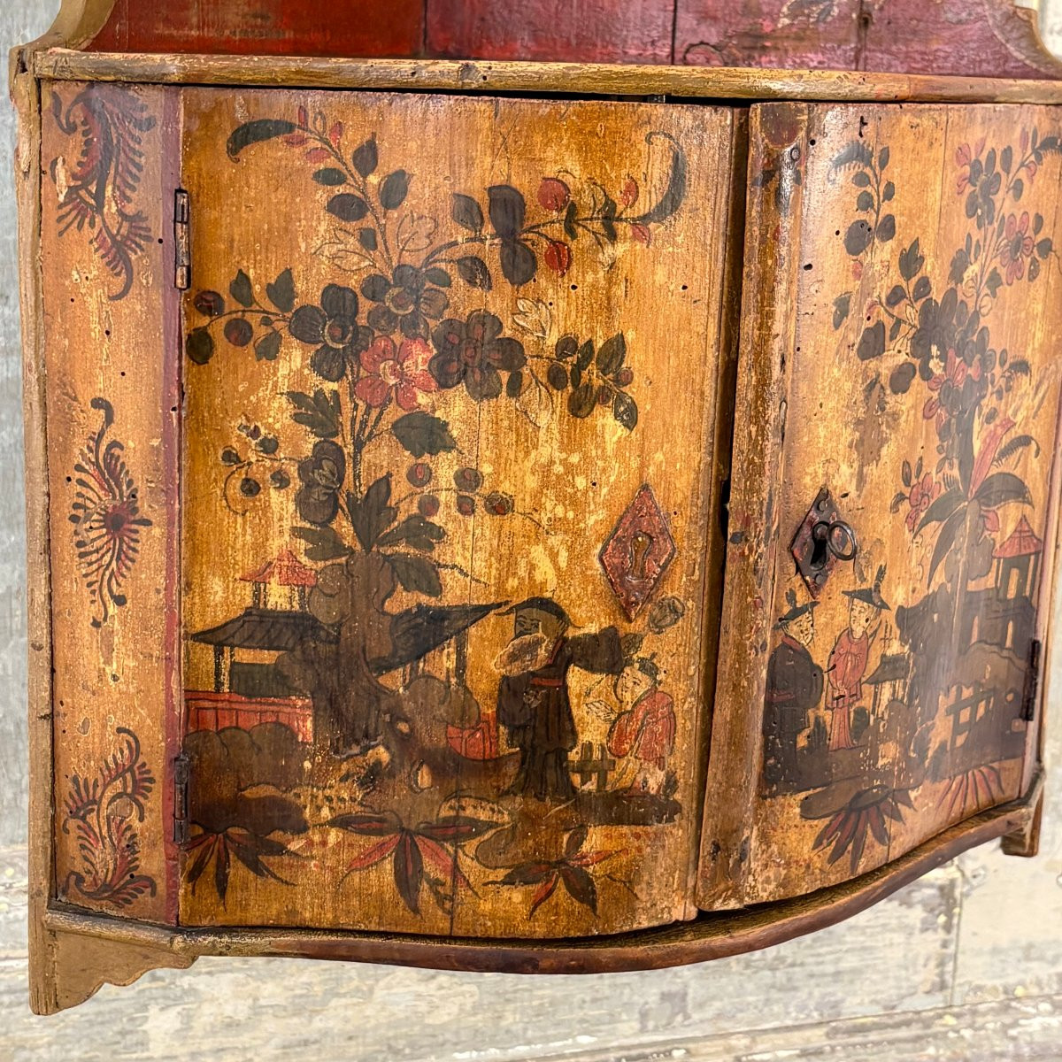 Petite étagère d'angle au vernis Martin XVIII-photo-5