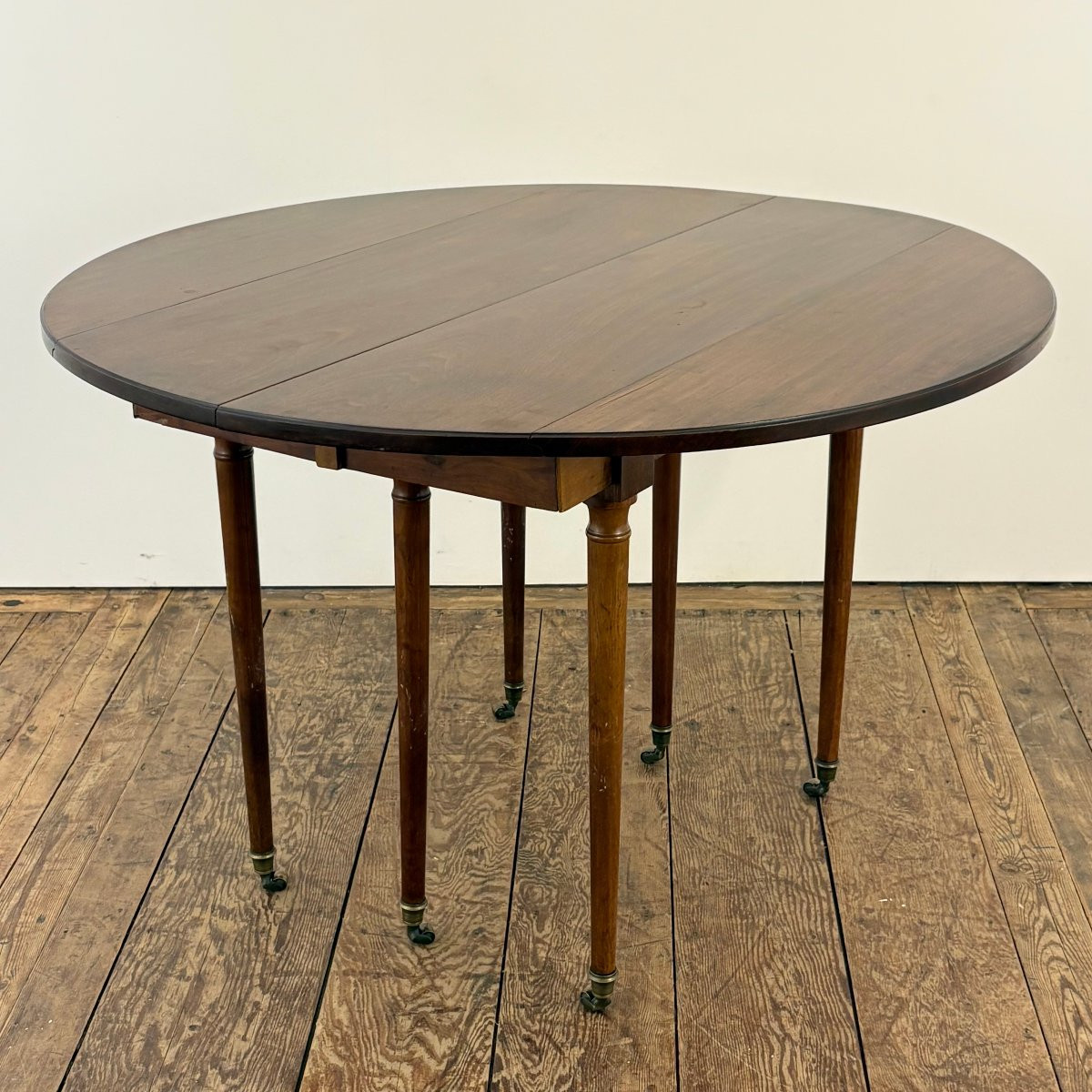 Table ronde à allonges en acajou XIXe-photo-2