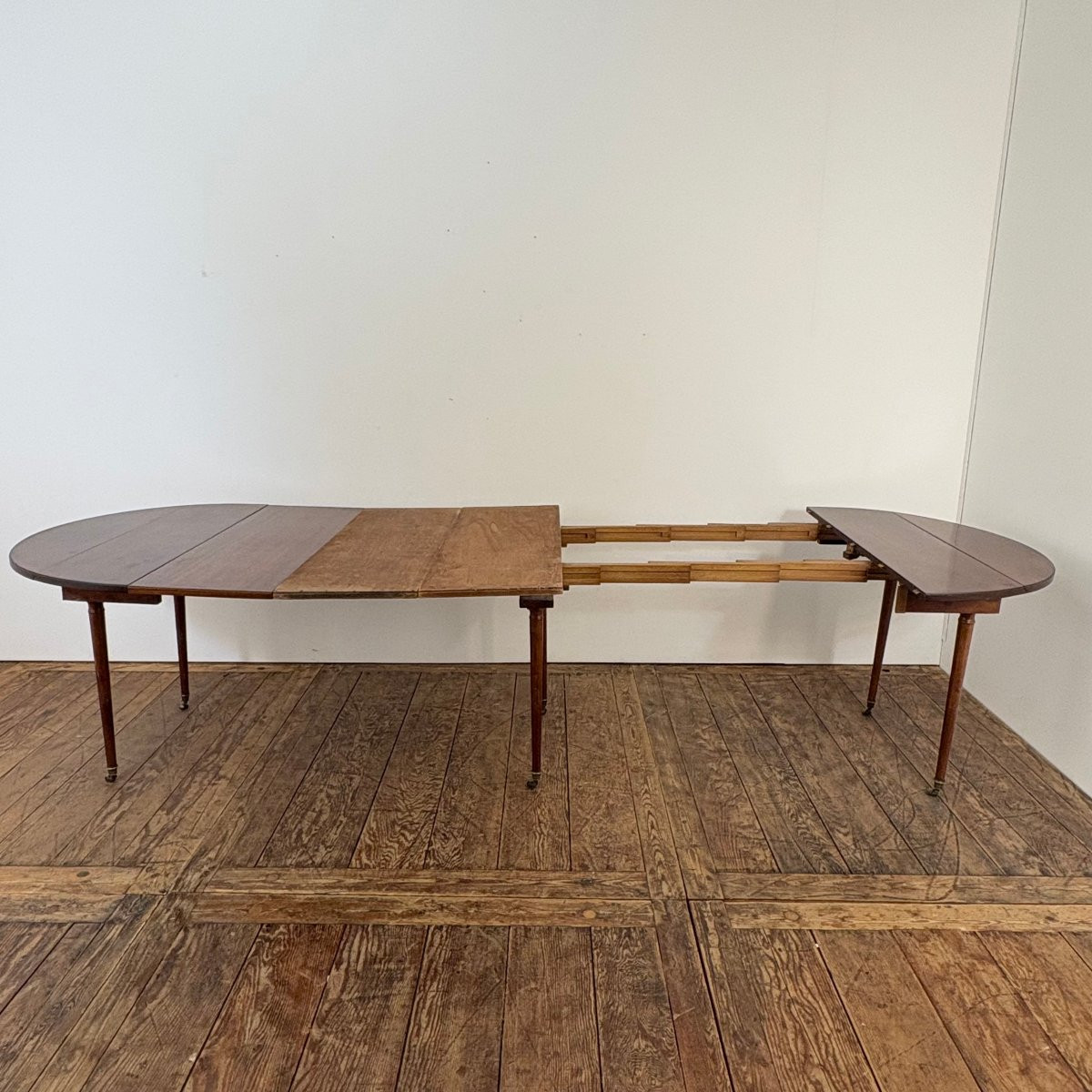 Table ronde à allonges en acajou XIXe-photo-4