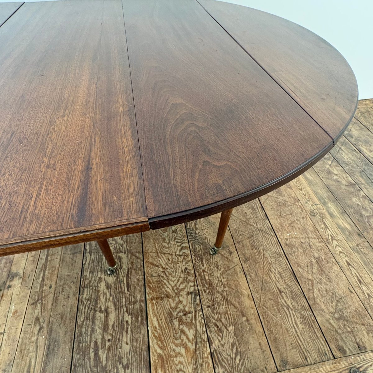 Table ronde à allonges en acajou XIXe-photo-4