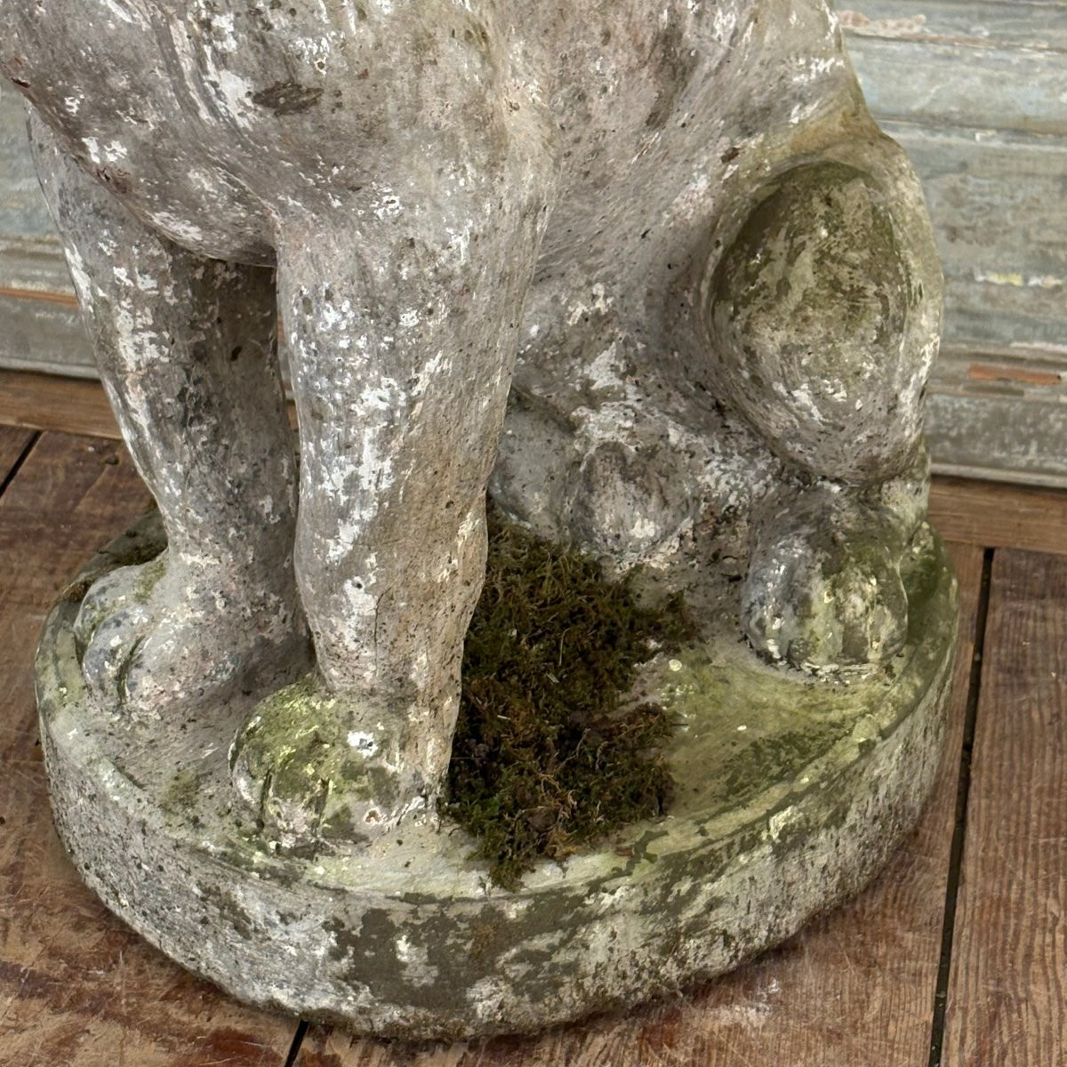 Bouledogue en pierre reconstituée début XXe-photo-3