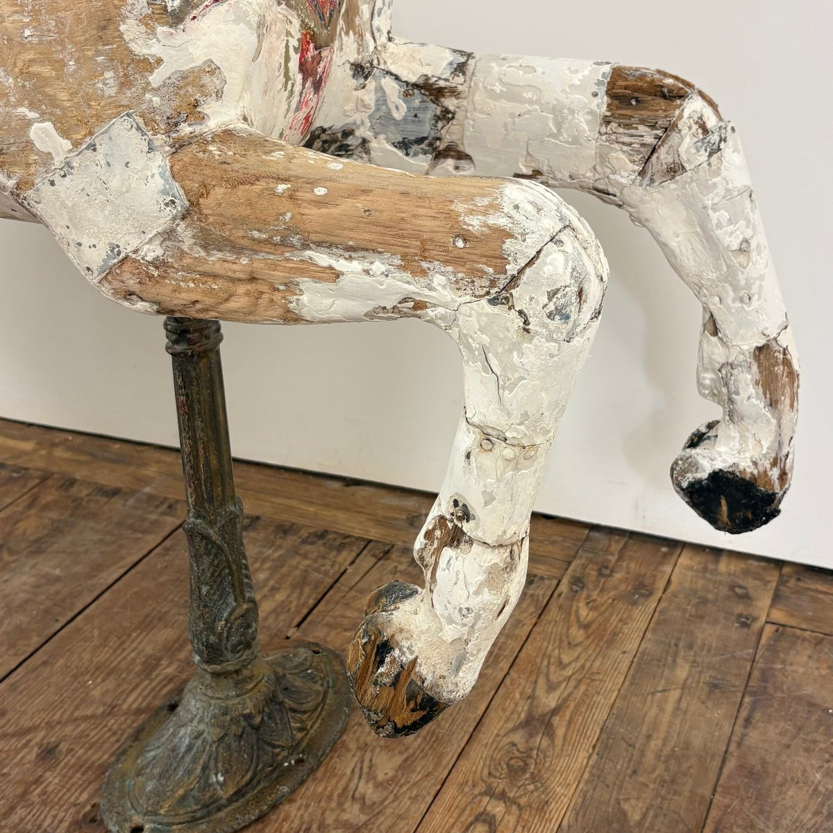 Cheval de carrousel en bois XIXe-photo-1