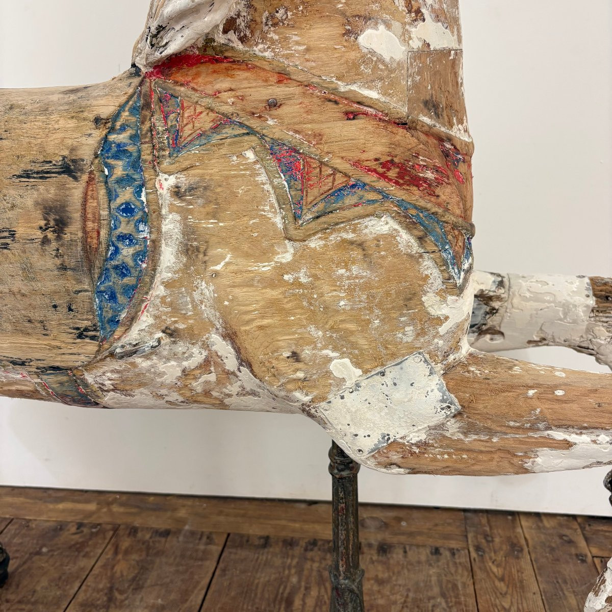 Cheval de carrousel en bois XIXe-photo-4