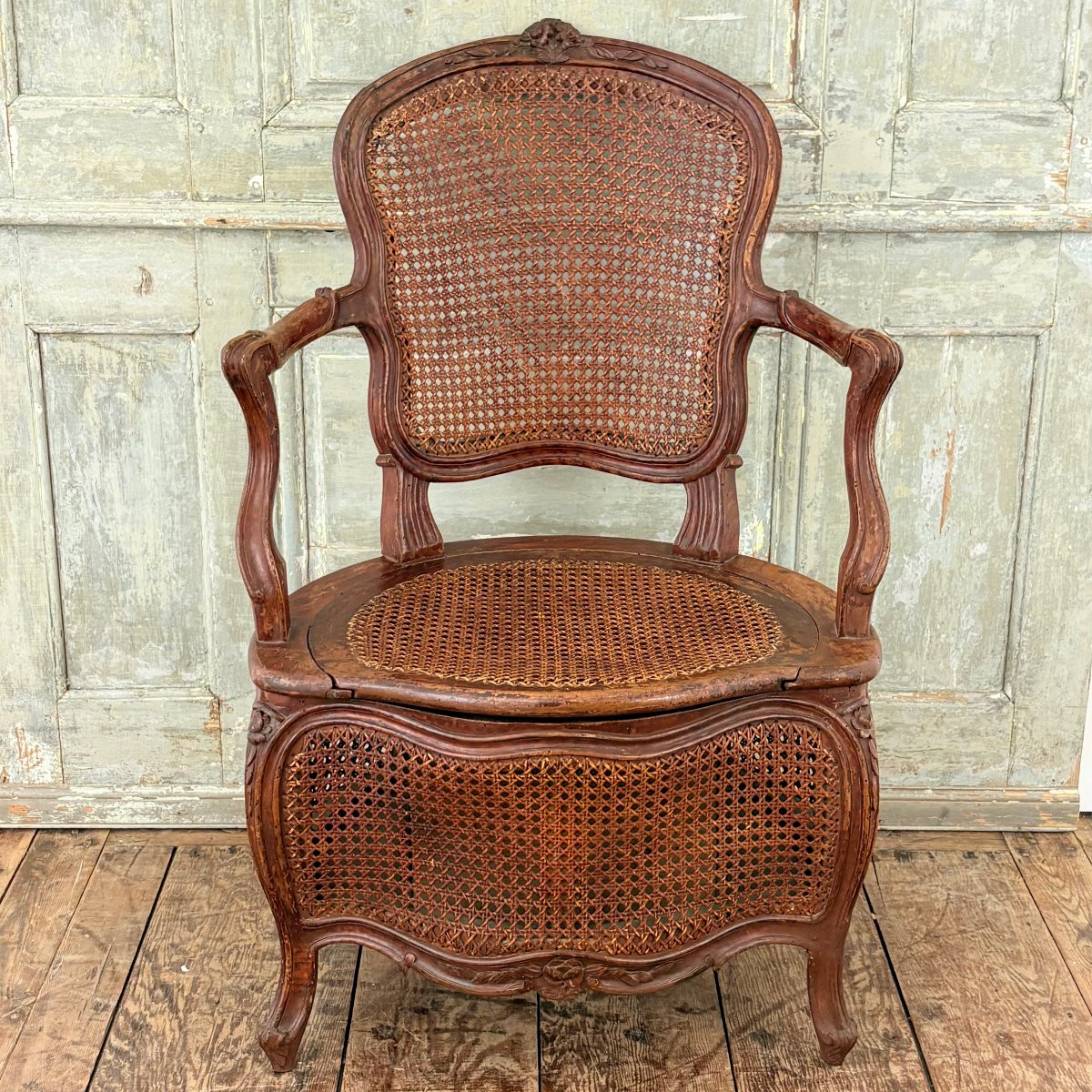 Siège d'aisance d'époque Louis XV attribué à Nogaret-photo-3