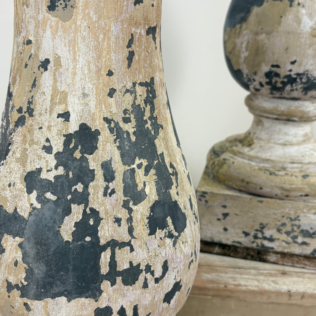 Paire de grands balustres en zinc XIXe-photo-3