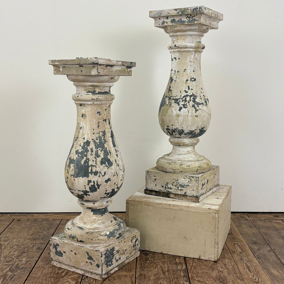 Paire de grands balustres en zinc XIXe-photo-6