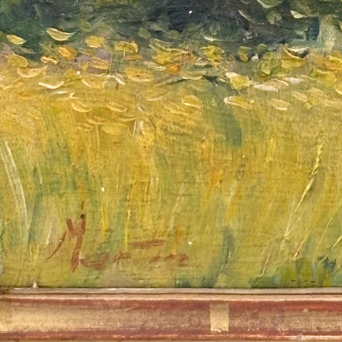 Huile sur panneau "Le déjeuné sur l'herbe" signé Martin-photo-3