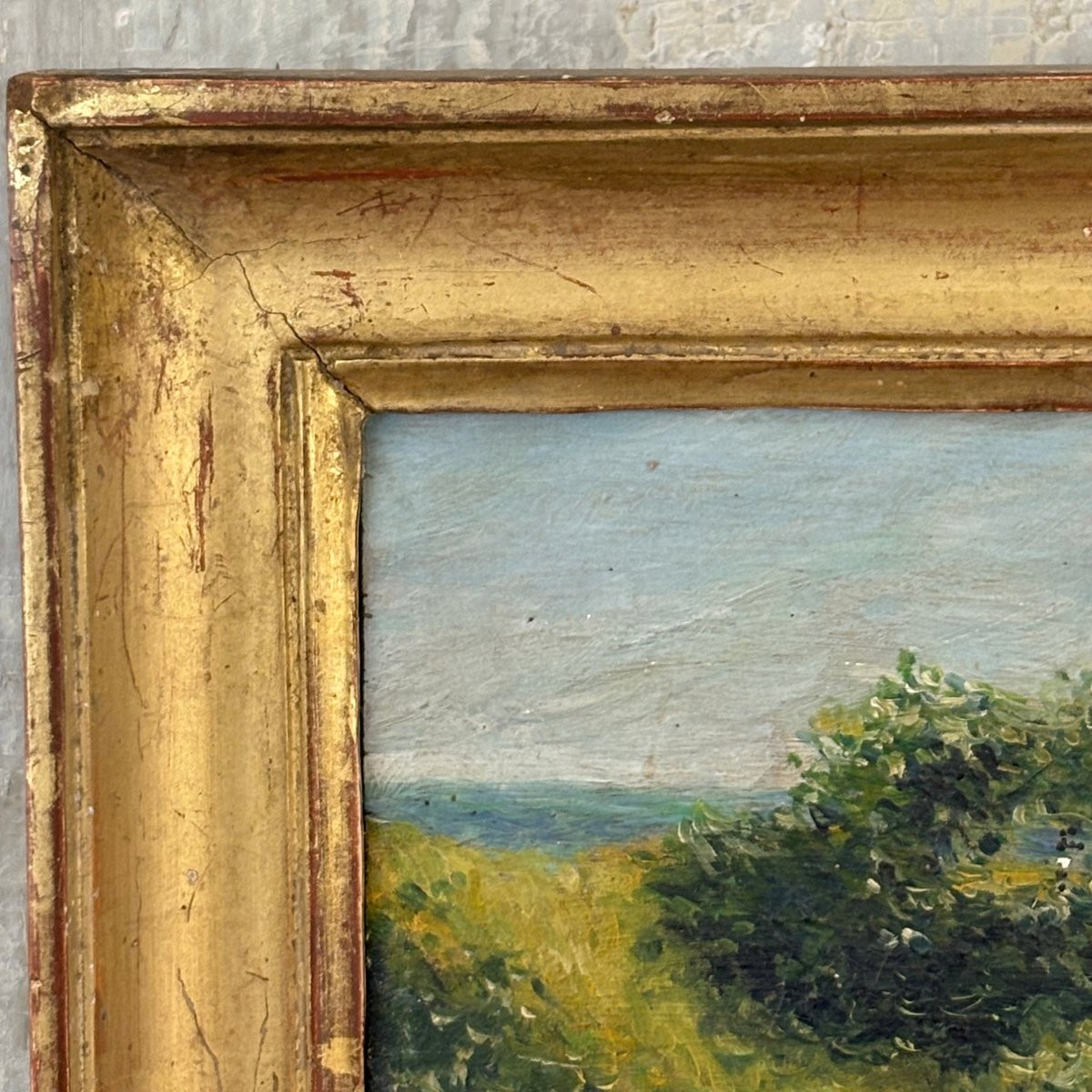 Huile sur panneau "Le déjeuné sur l'herbe" signé Martin-photo-4