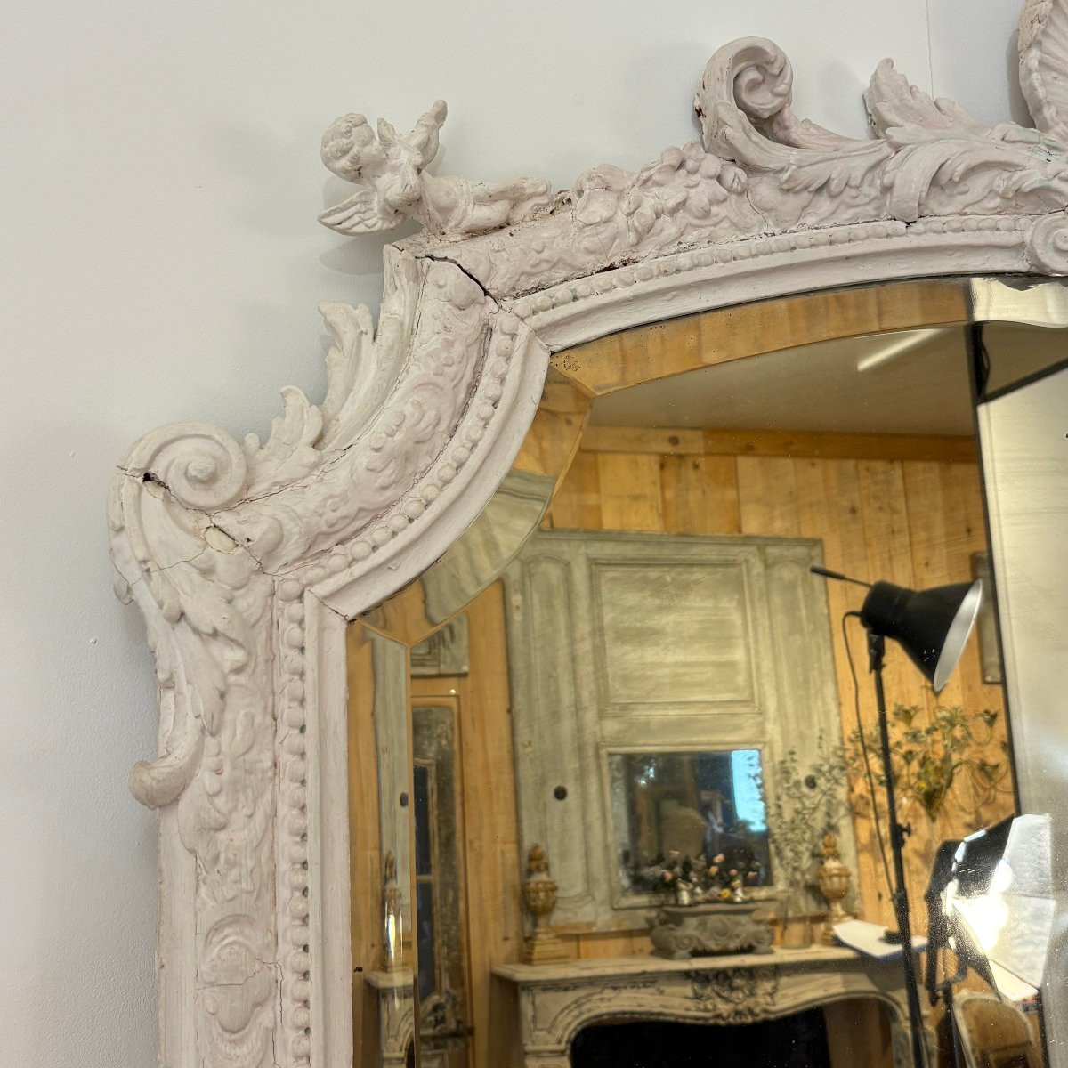 Grand miroir de boiserie de style régence-photo-3