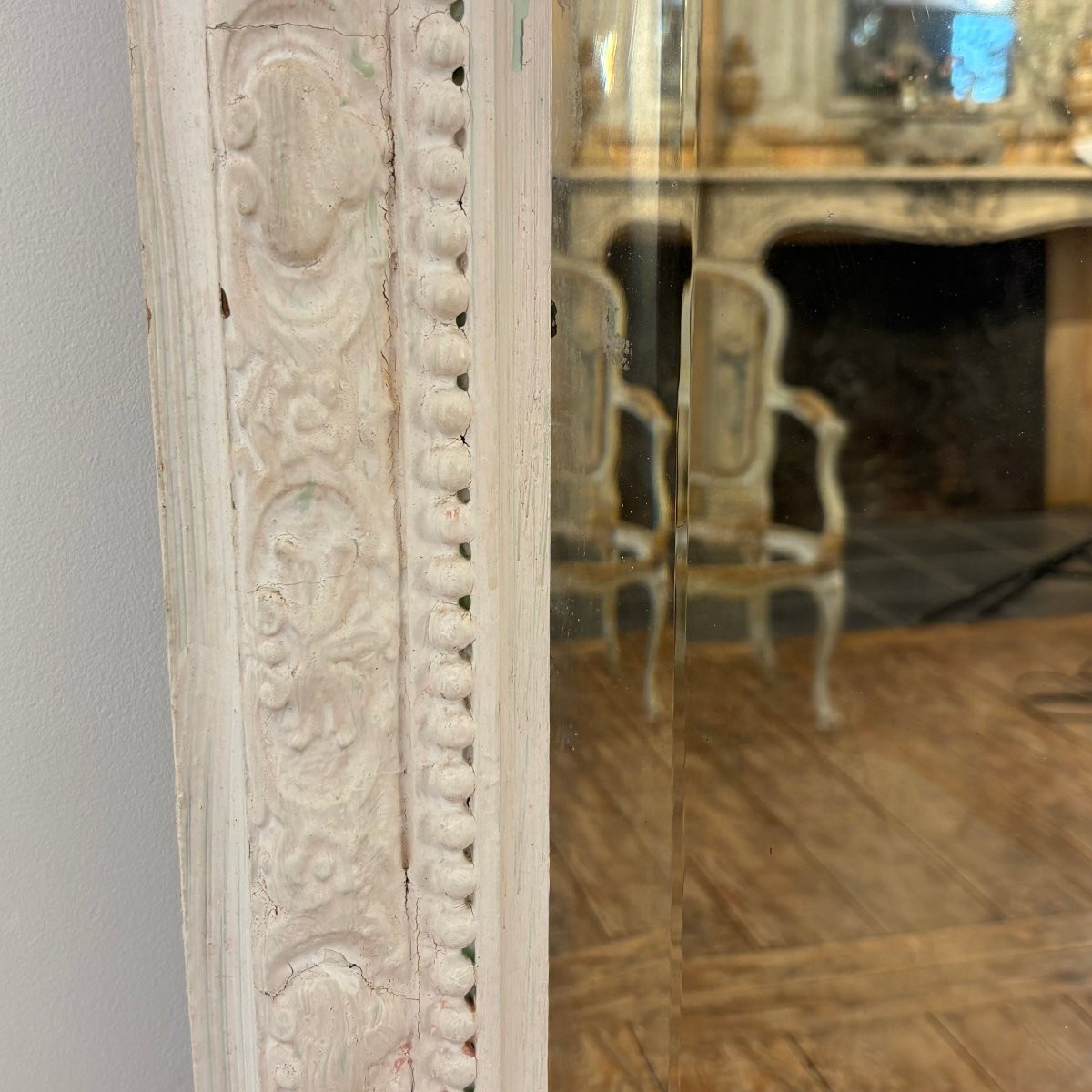 Grand miroir de boiserie de style régence-photo-4