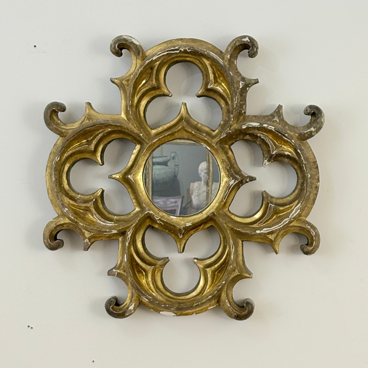 Gothic Gilded Wood Mirror 19th Century
