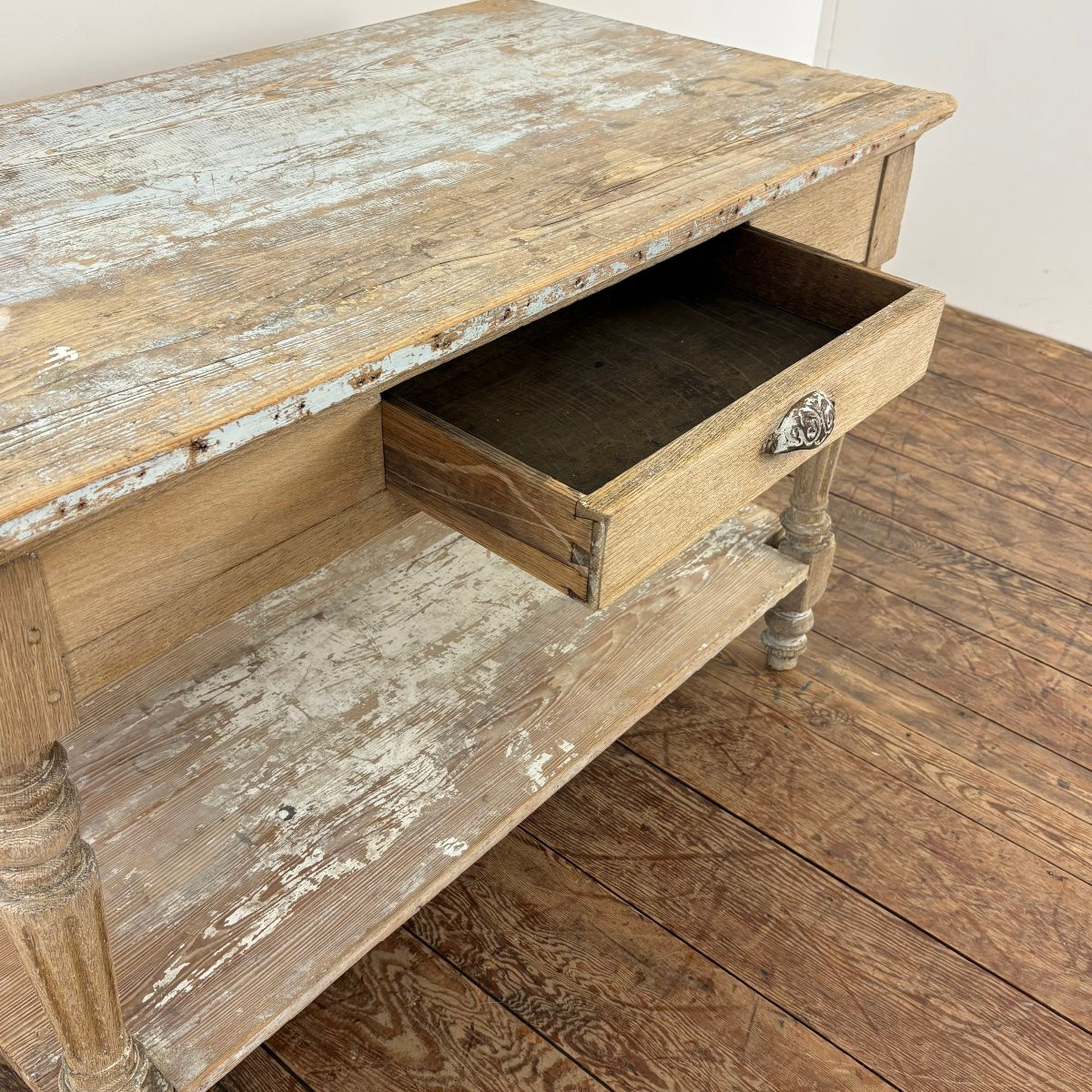 19th Century Oak Cutting Table-photo-4