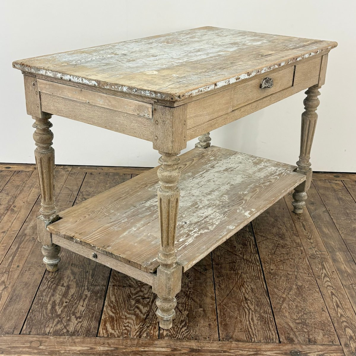 19th Century Oak Cutting Table-photo-2
