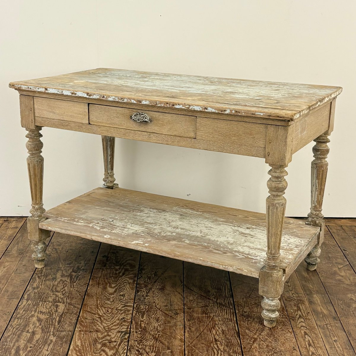 19th Century Oak Cutting Table-photo-4
