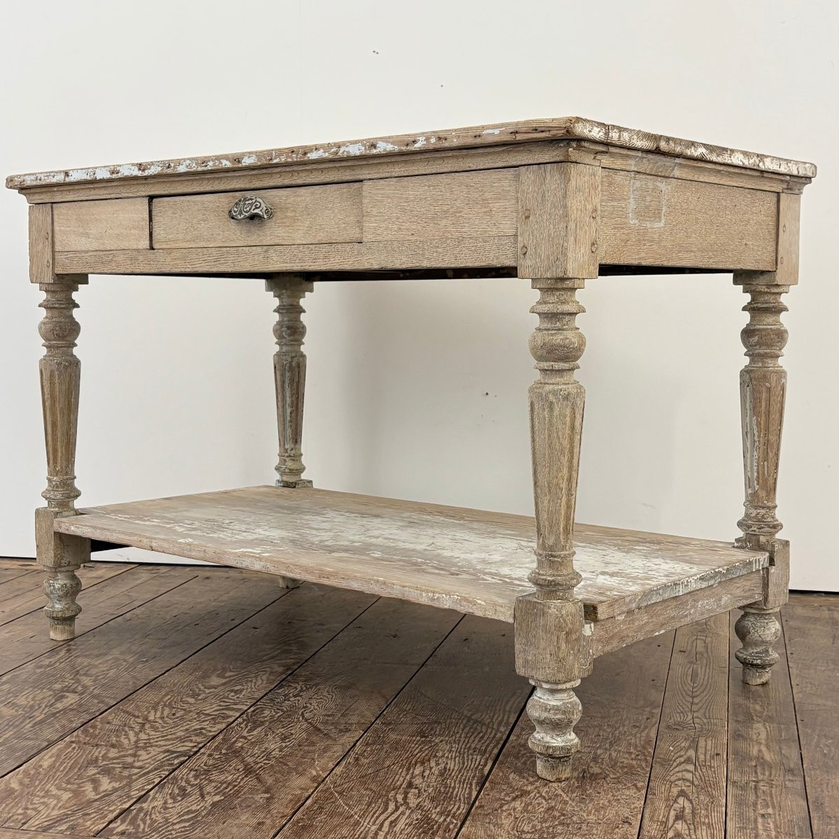 19th Century Oak Cutting Table-photo-6