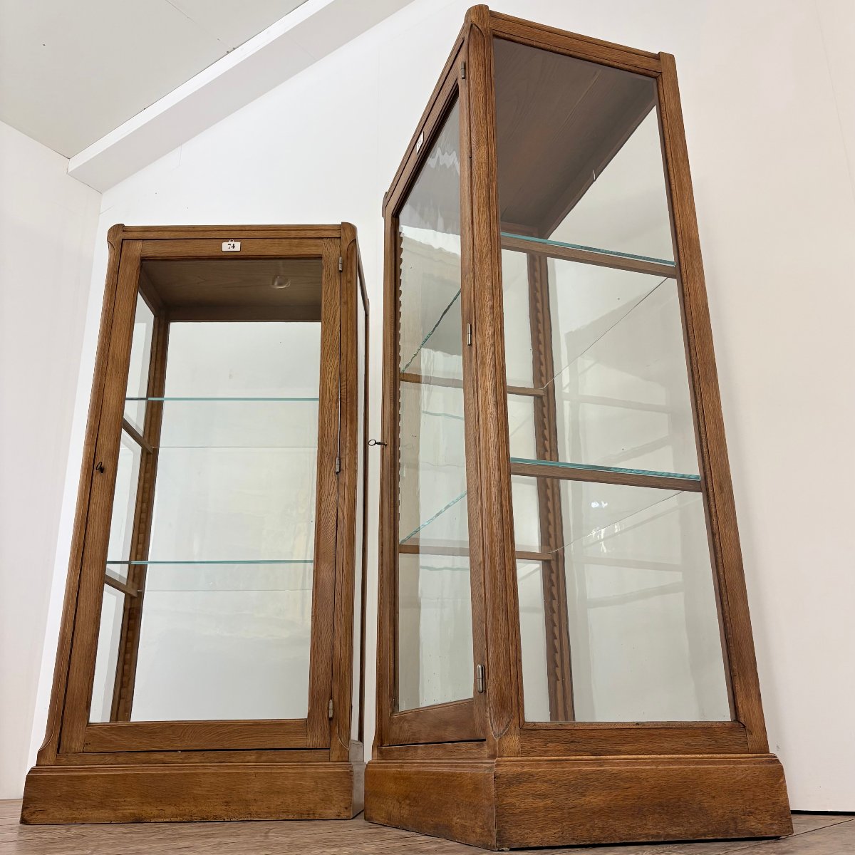 Paire de vitrine de musée vers 1900-photo-3