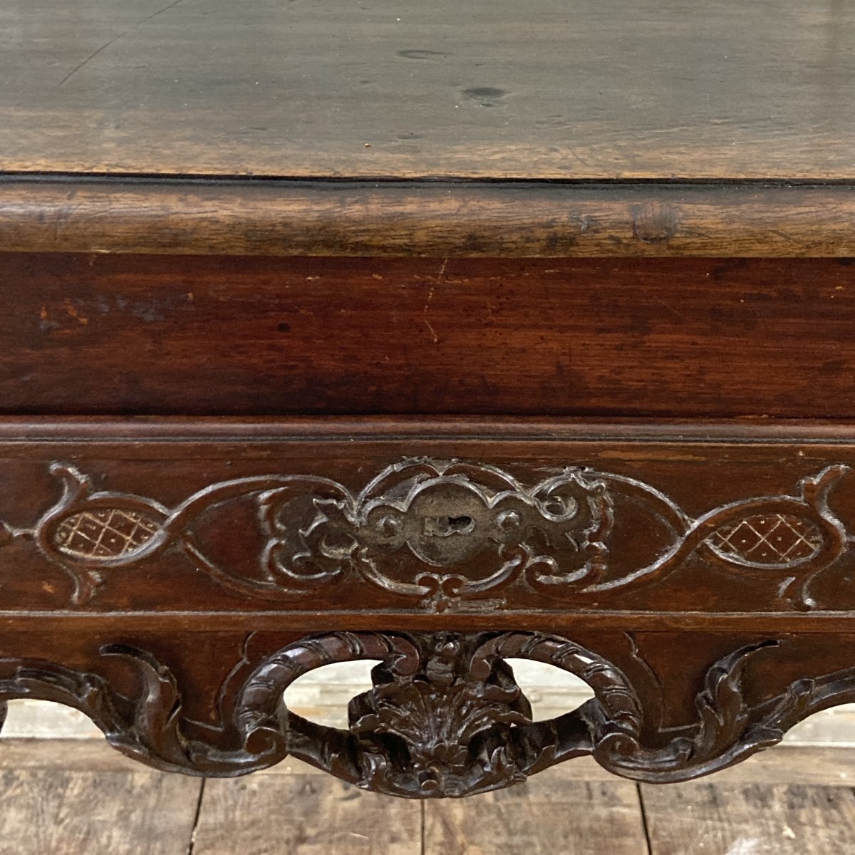 Table de milieu en noyer d'époque Régence-photo-4