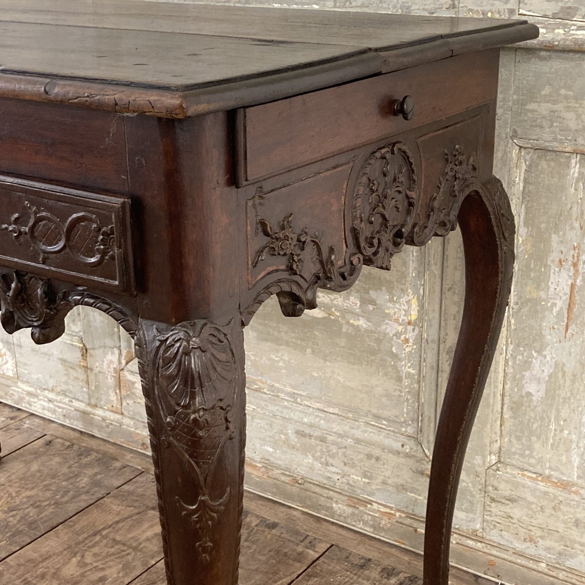 Table de milieu en noyer d'époque Régence-photo-1