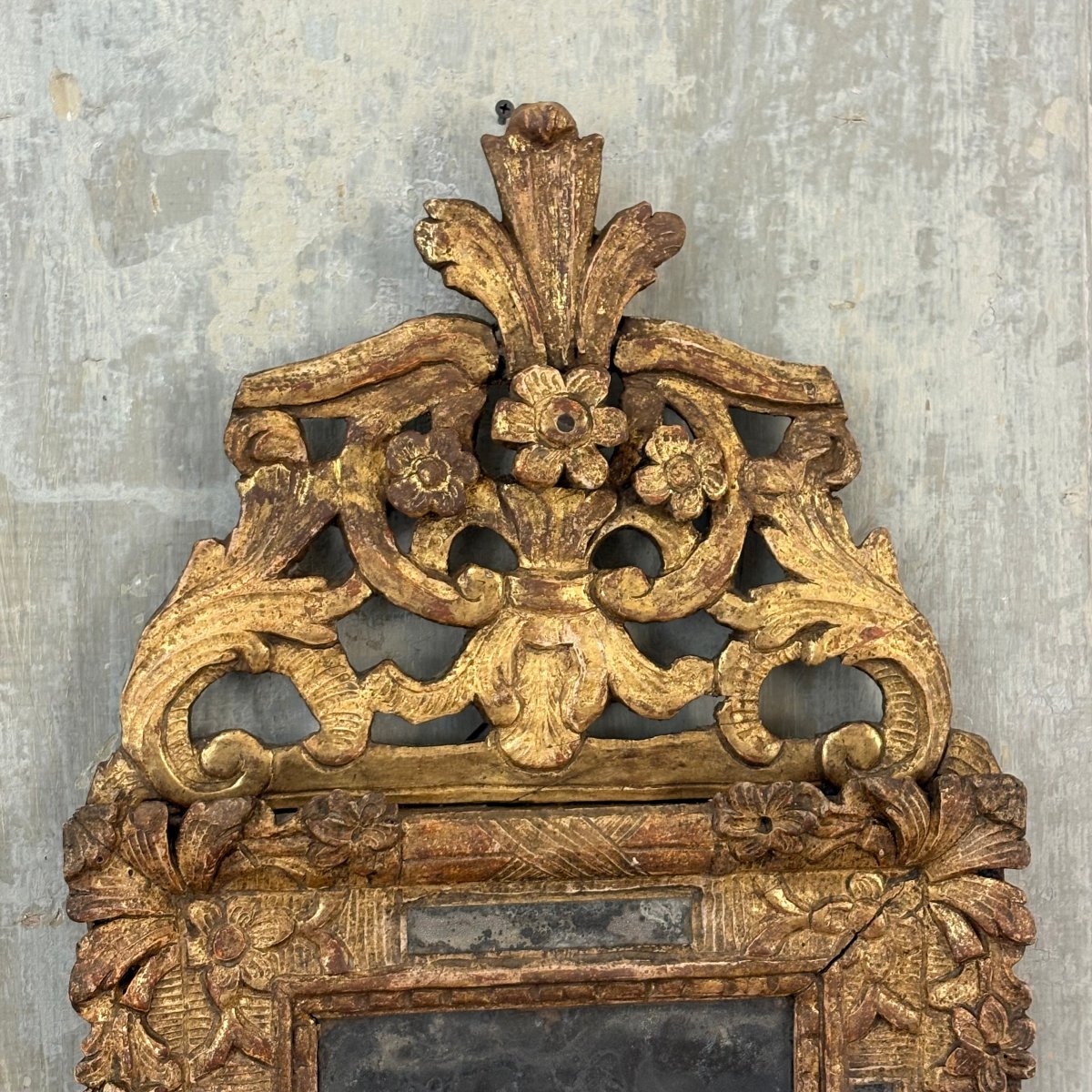 Small Mirror With Glazing Beads From The Louis XIV Period-photo-2